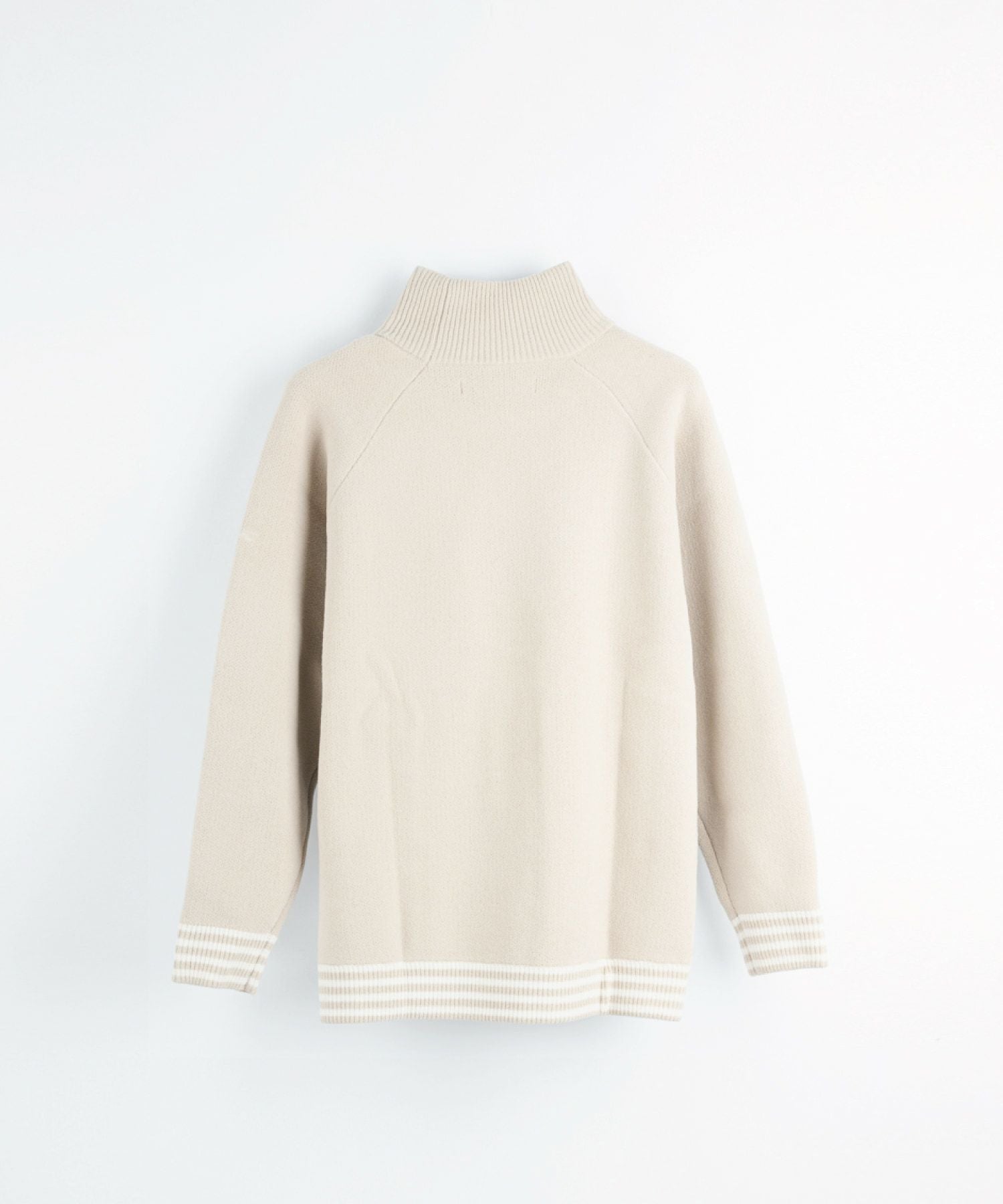 サイセンタク/裾ボーダータートルネックニット