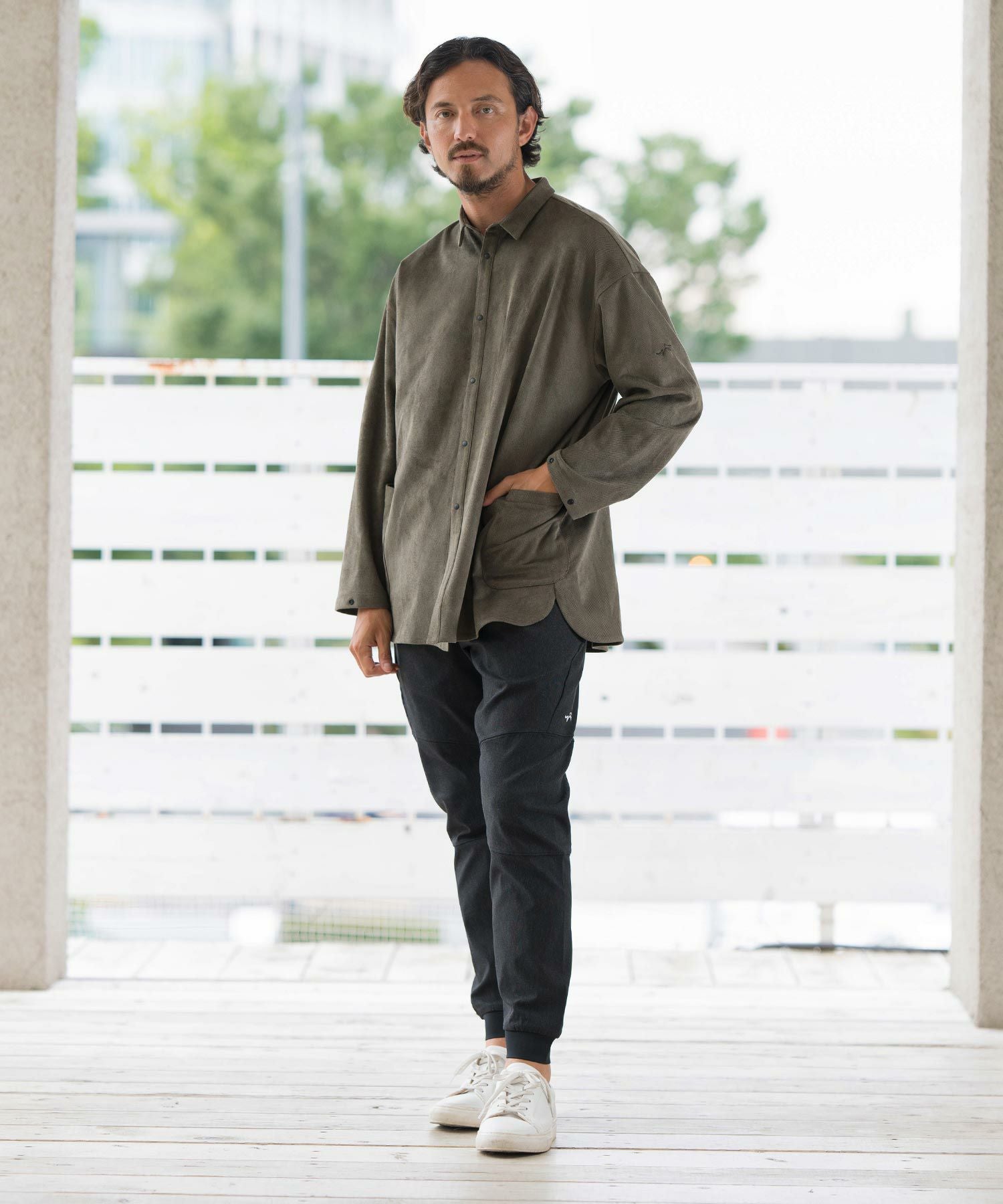 ストレッチデニム/ジョガーパンツ(裏起毛)