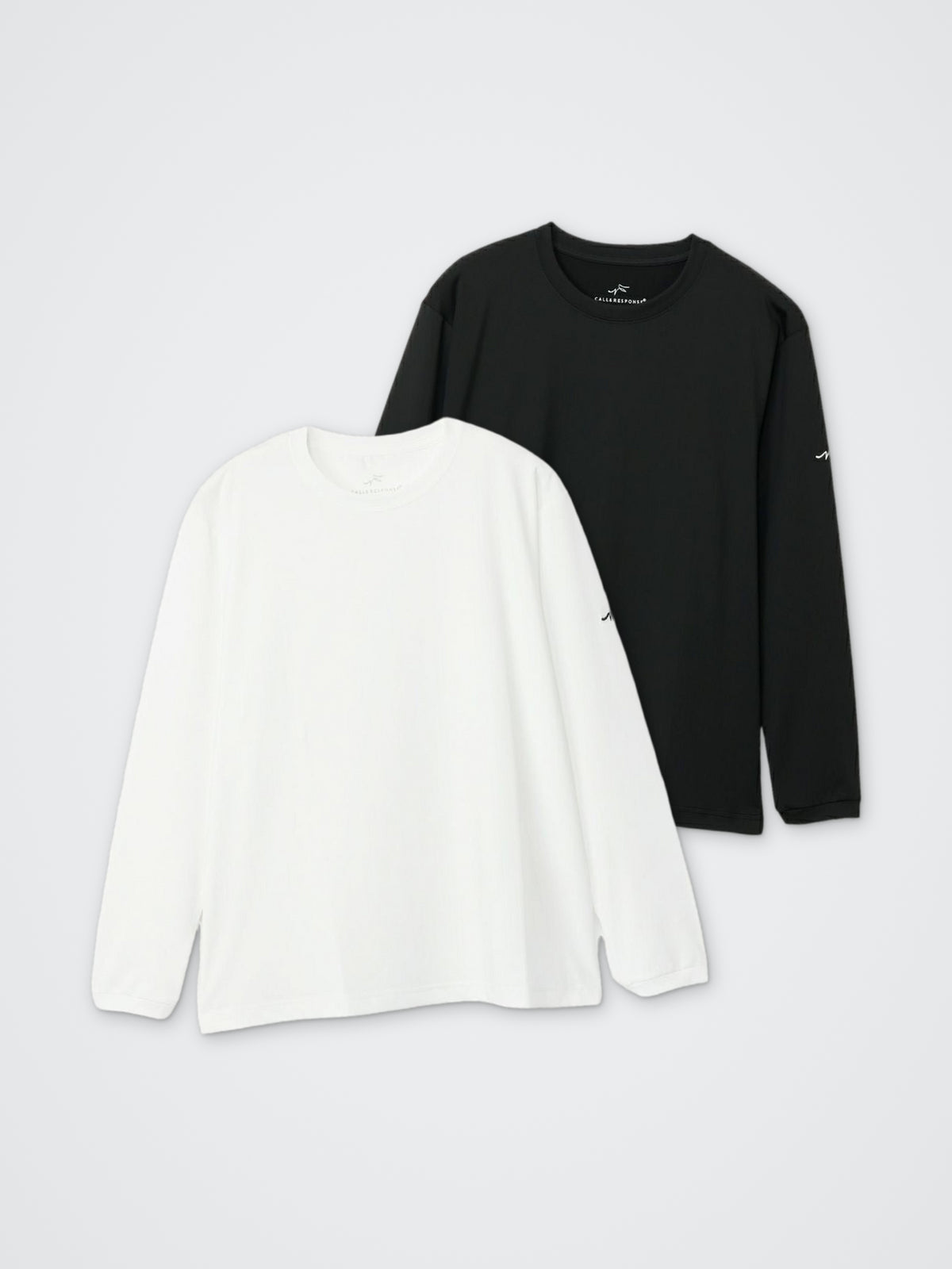無地長袖Tシャツ カラー展開(BLACK・WHITE)