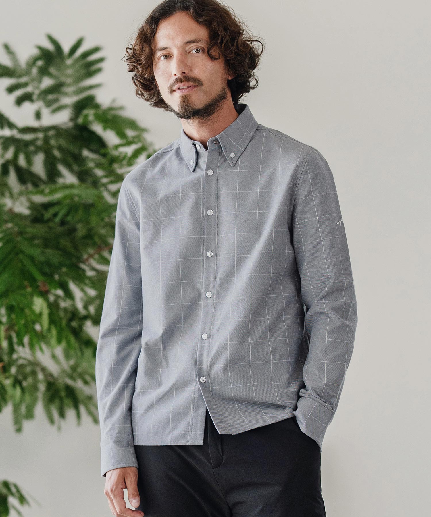 ボタンダウン長袖シャツ(裏起毛)