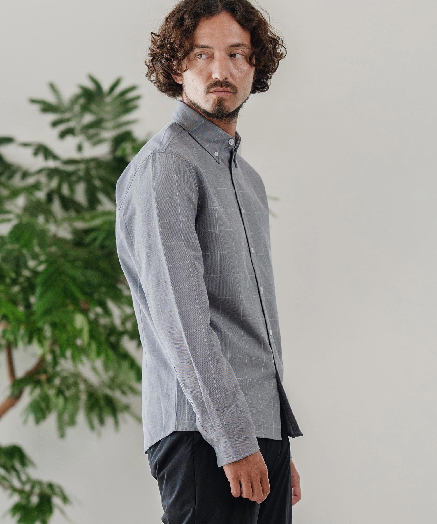 ボタンダウン長袖シャツ(裏起毛)