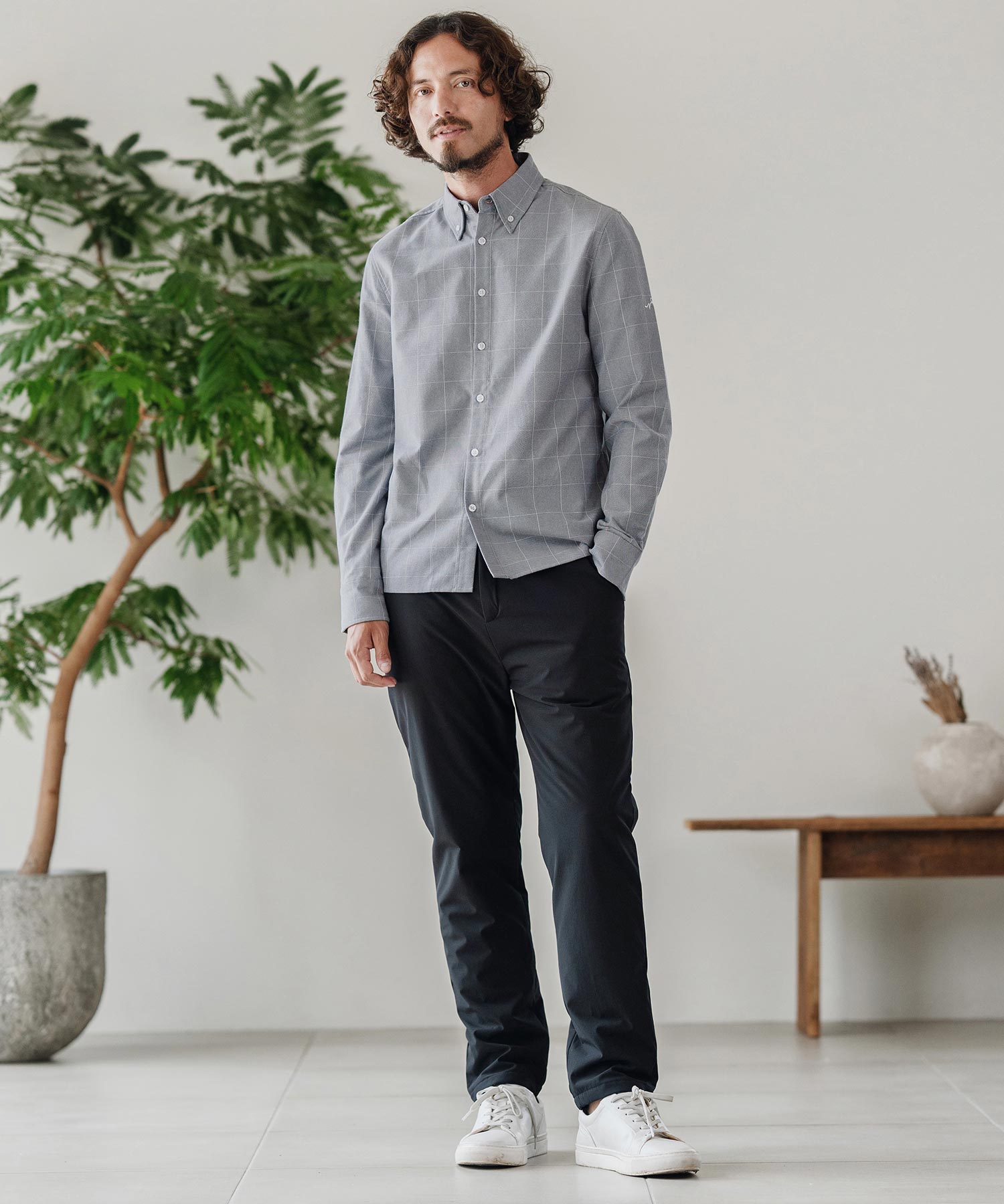 ボタンダウン長袖シャツ(裏起毛)