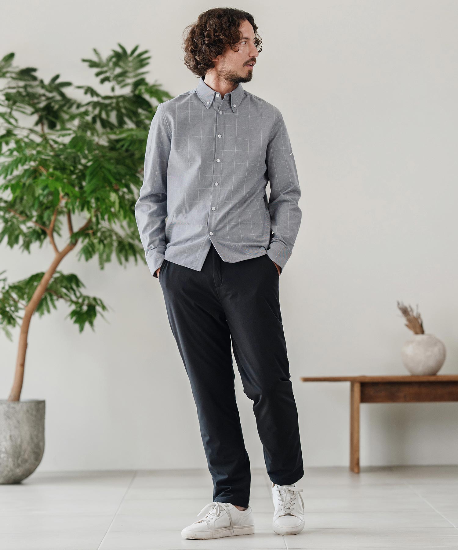 ボタンダウン長袖シャツ(裏起毛)