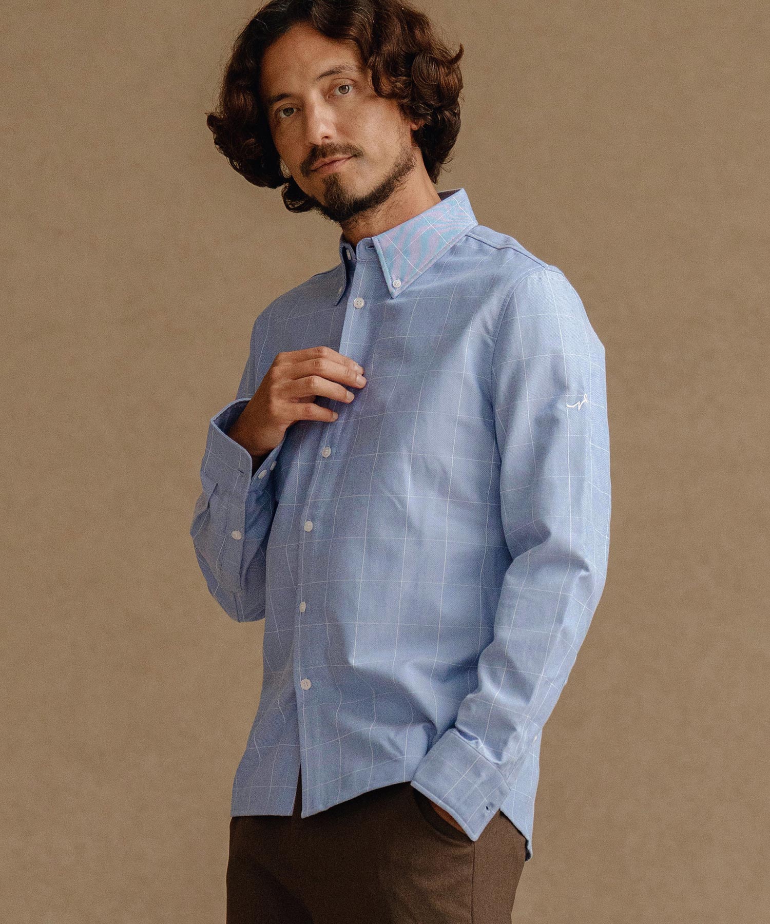 ボタンダウン長袖シャツ(裏起毛)