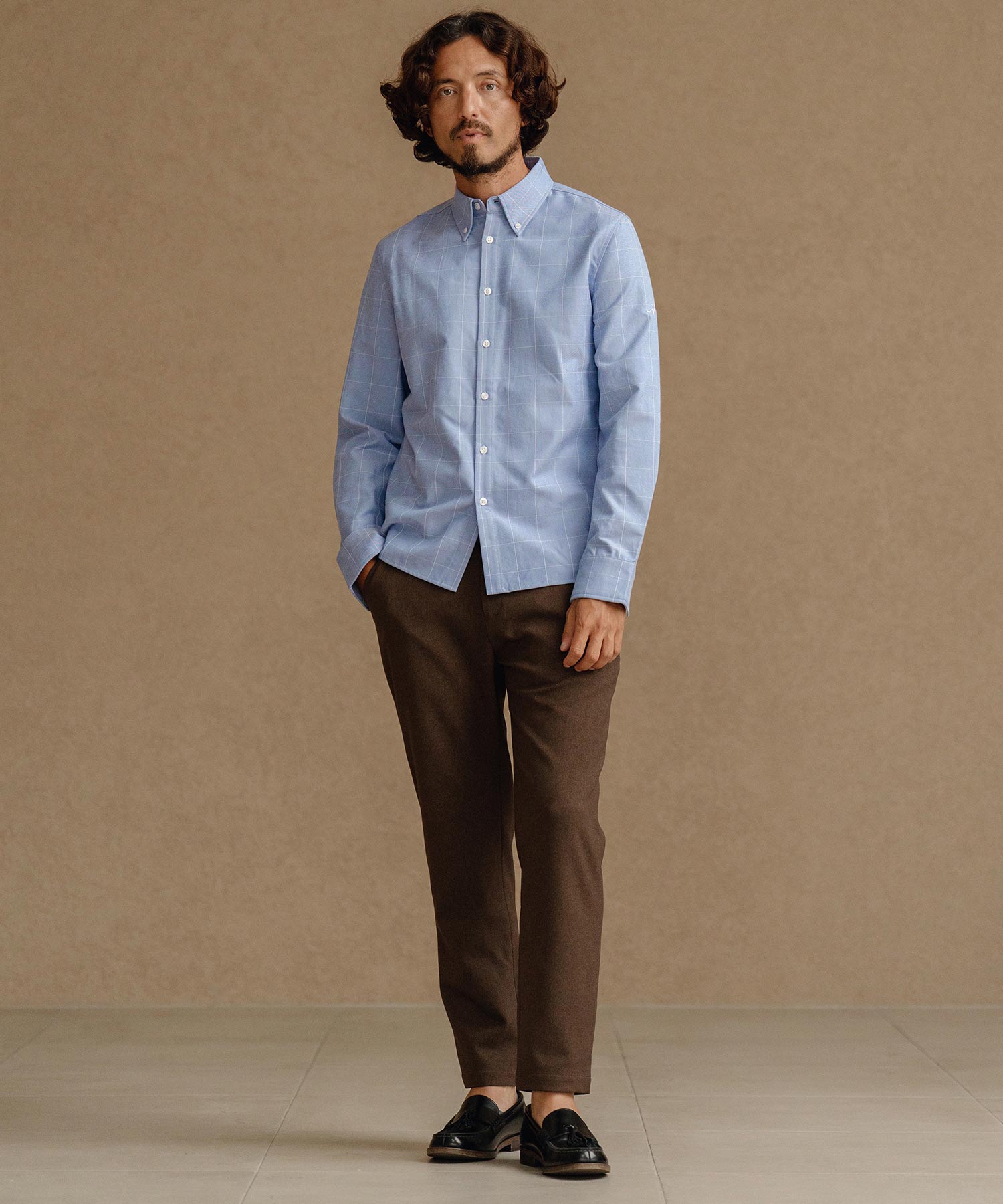 ボタンダウン長袖シャツ(裏起毛)