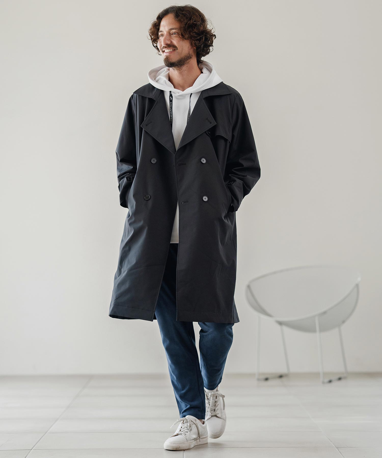 3Dジャガード/長袖プルパーカー