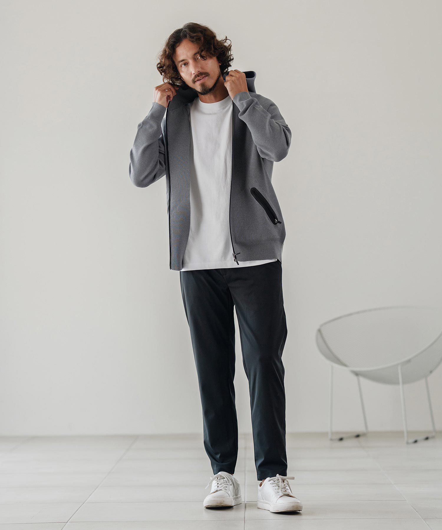 ニットパーカー(止水ZIPポケット付き)