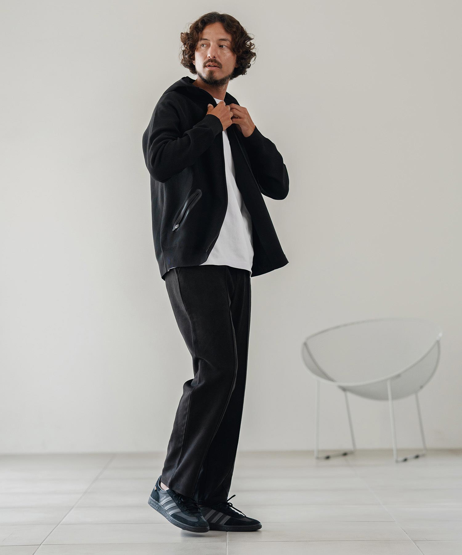 ニットパーカー(止水ZIPポケット付き)