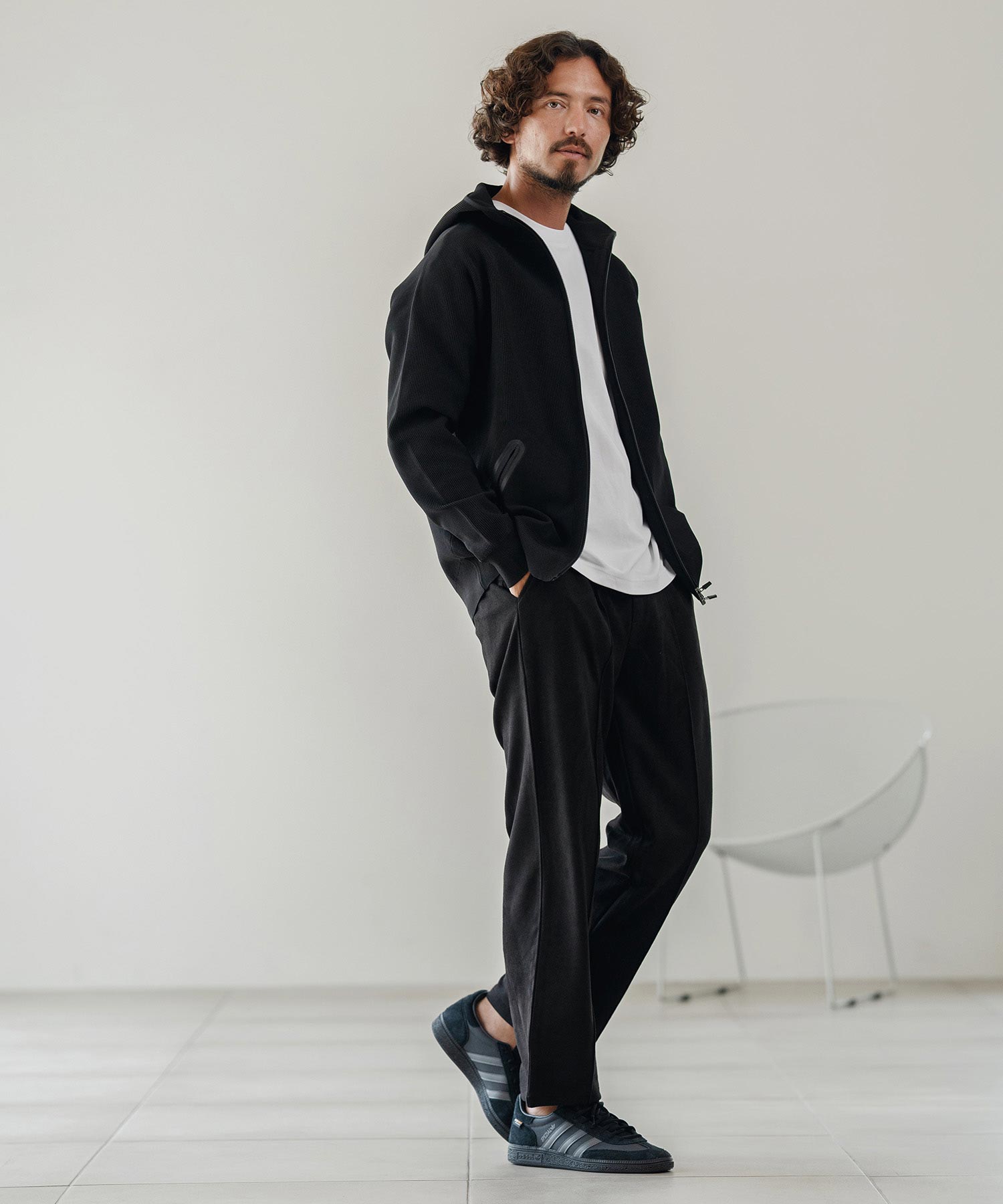 ニットパーカー(止水ZIPポケット付き)