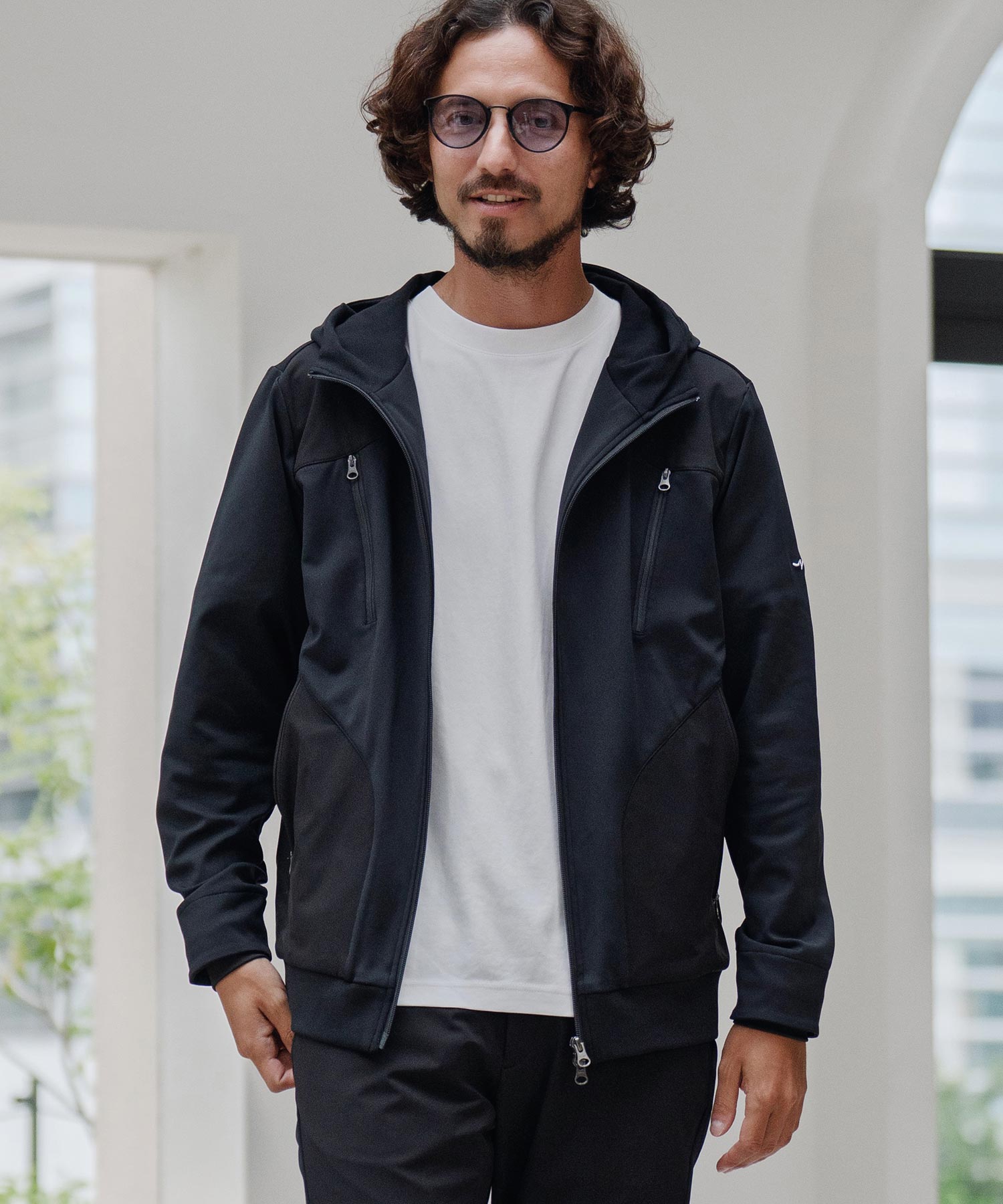 切り替えZIPパーカー(裏起毛)