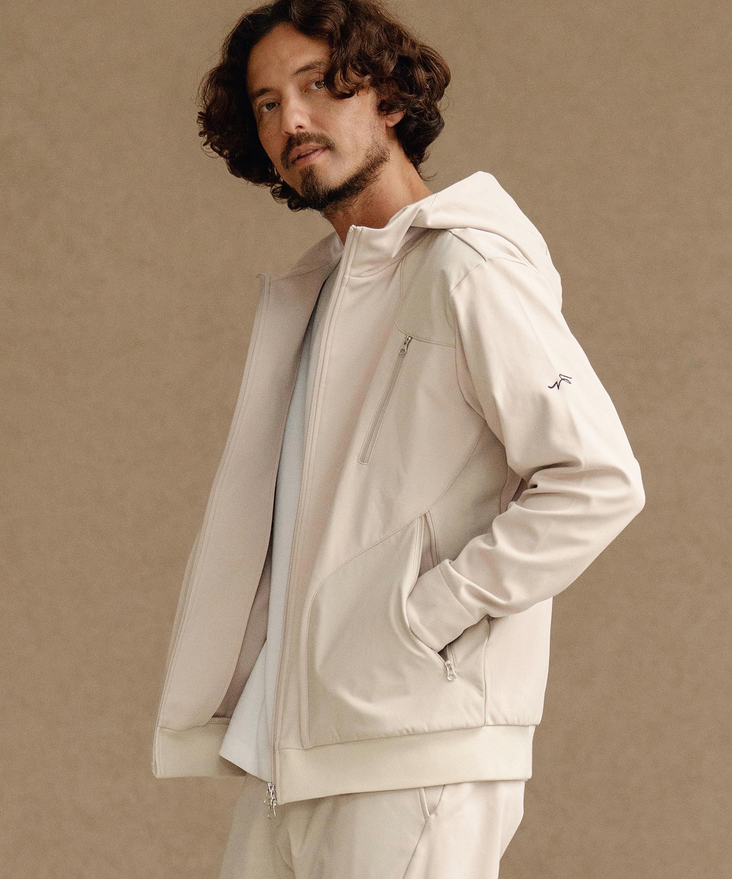 切り替えZIPパーカー(裏起毛)