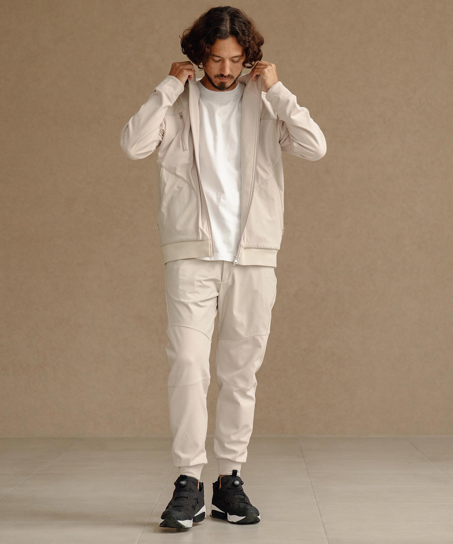 切り替えZIPパーカー(裏起毛)