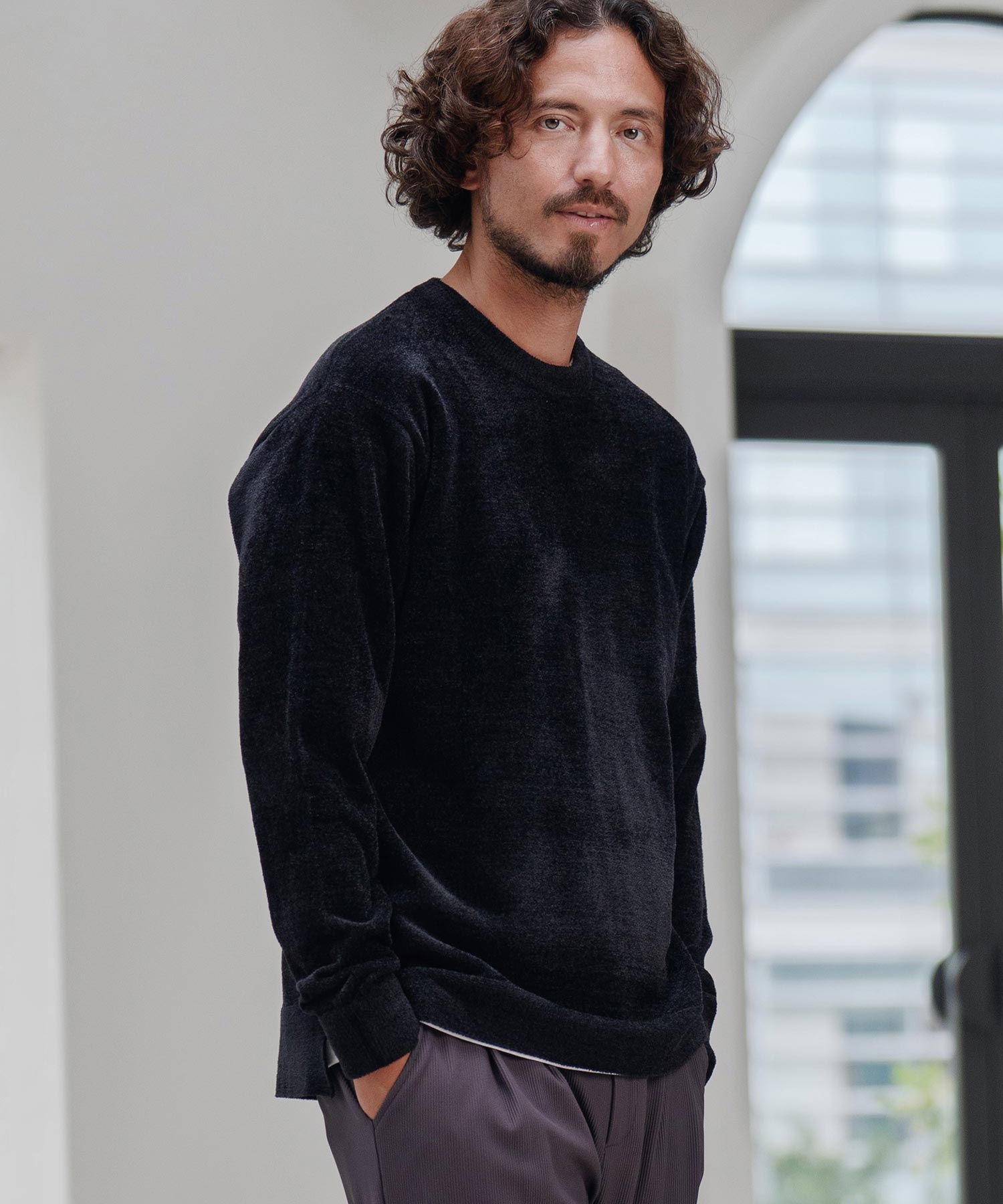 サイセンタク/シャギークルーニット