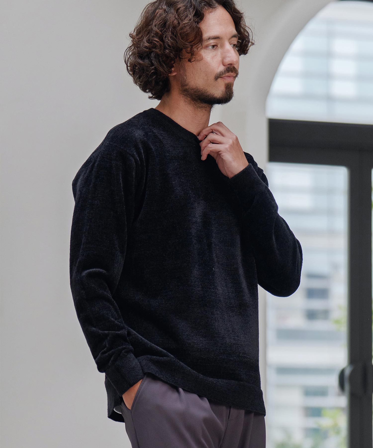 サイセンタク/シャギークルーニット