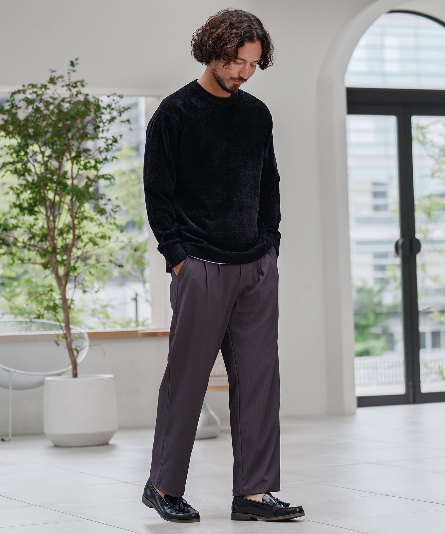 サイセンタク/シャギークルーニット