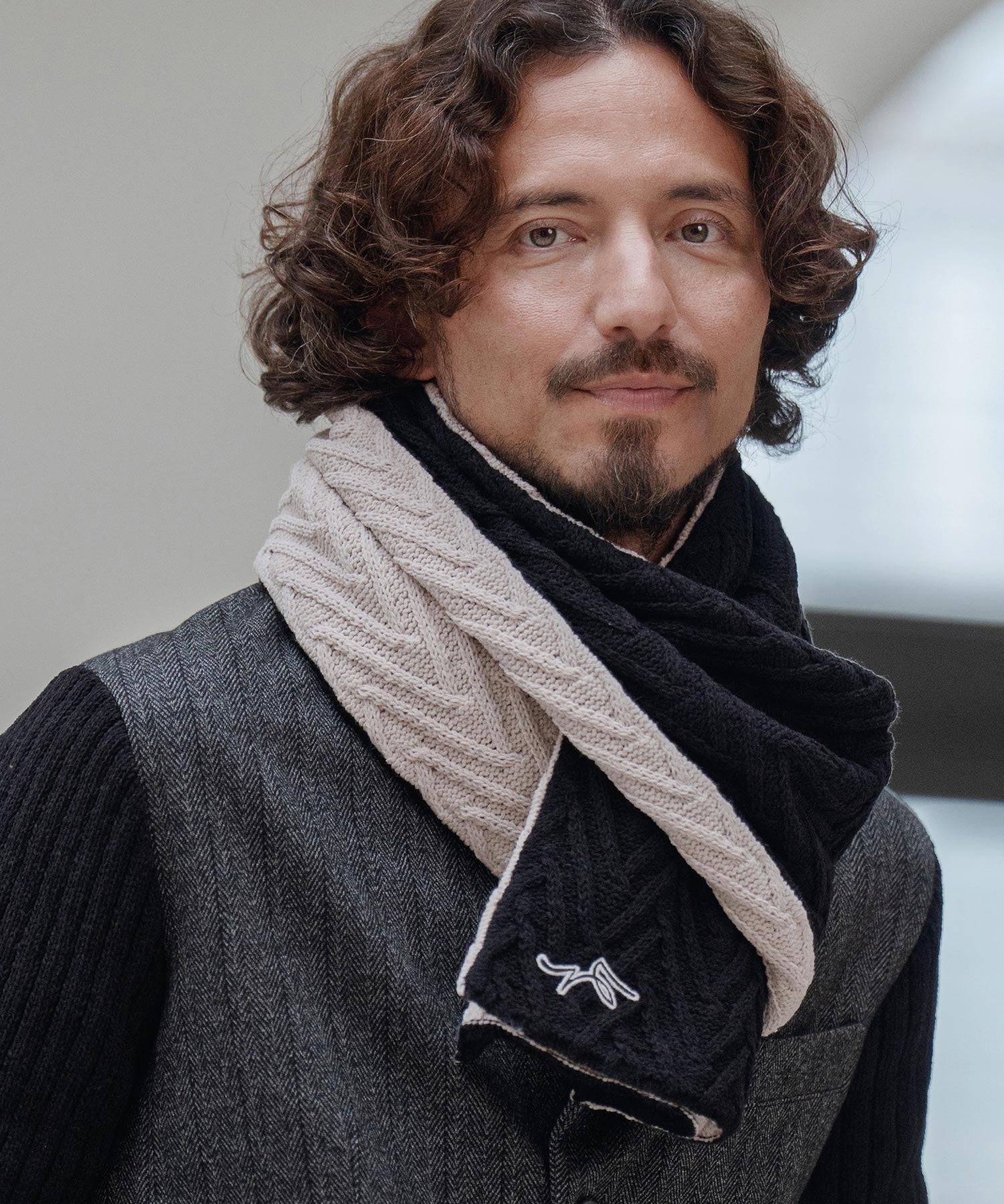 サイセンタク/ニットマフラー(ヘリンボーン)