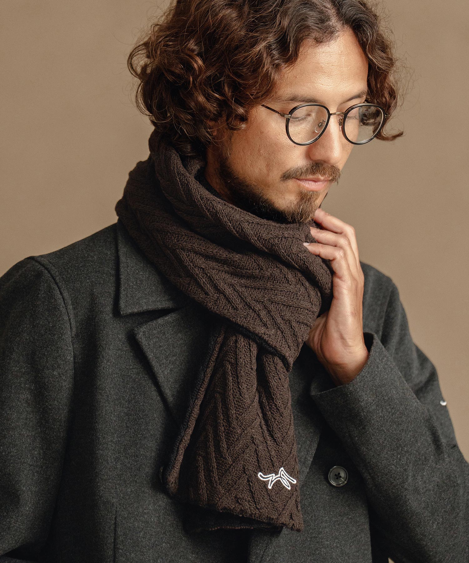 サイセンタク/ニットマフラー(ヘリンボーン)