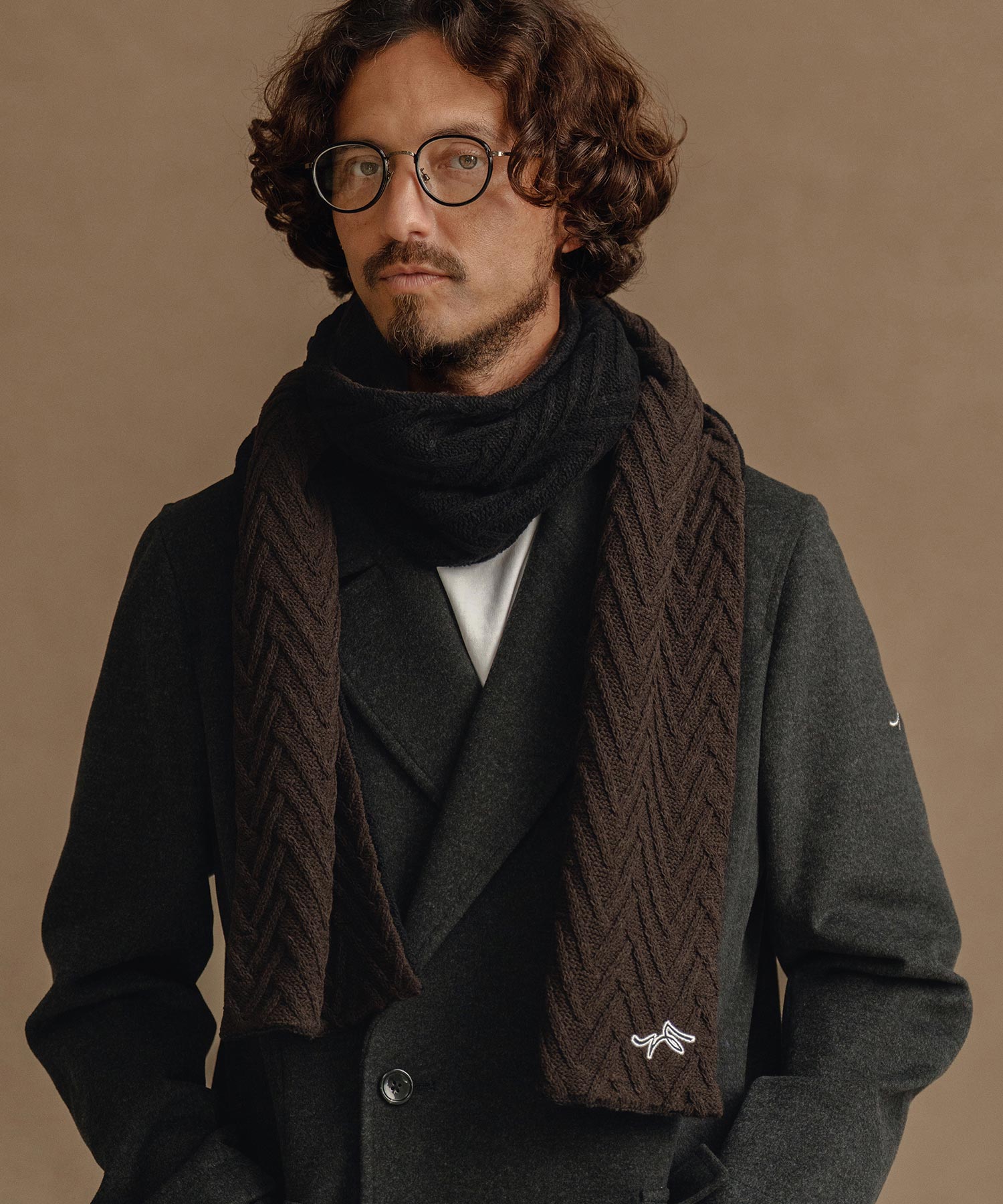 サイセンタク/ニットマフラー(ヘリンボーン)