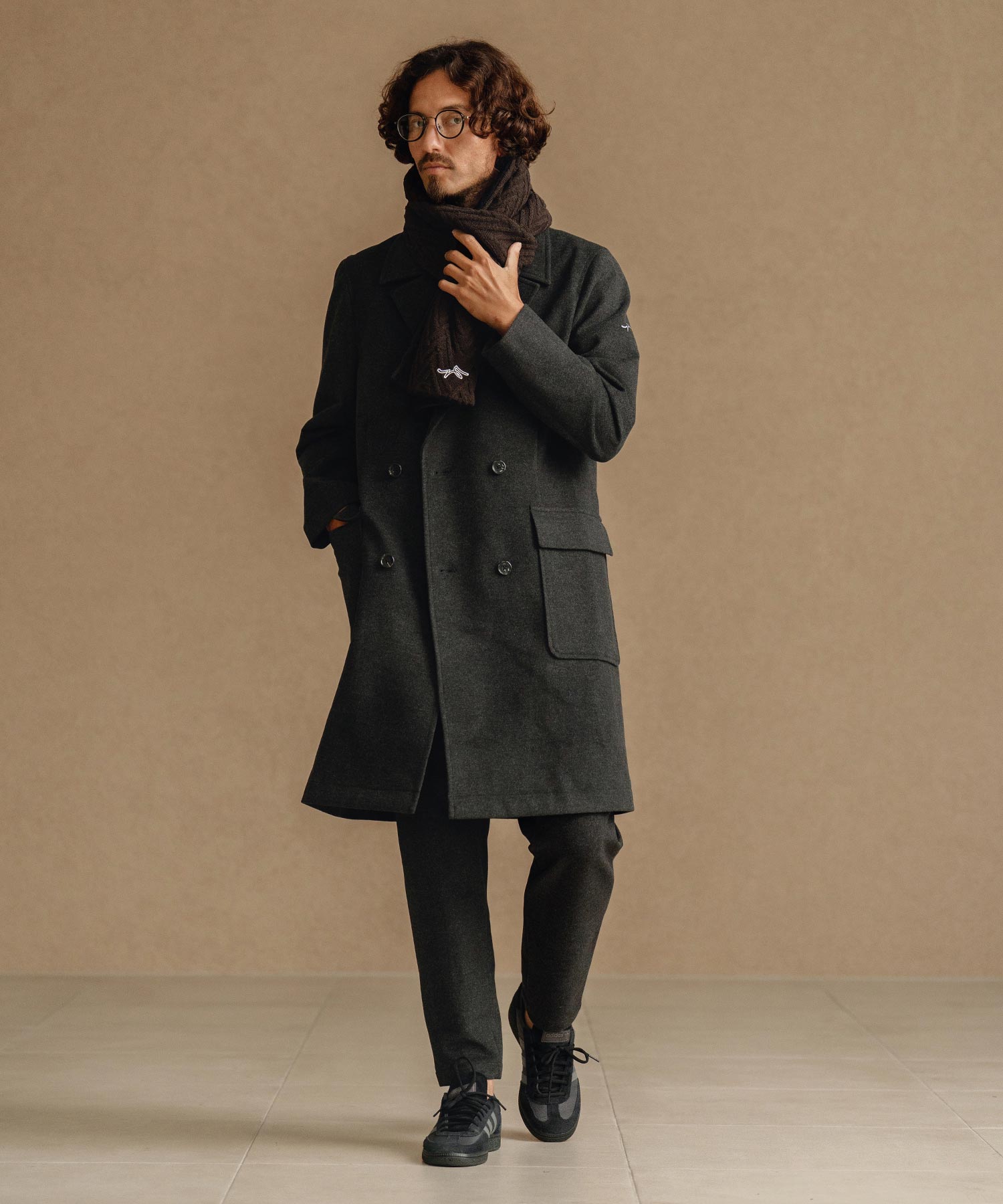 サイセンタク/ニットマフラー(ヘリンボーン)