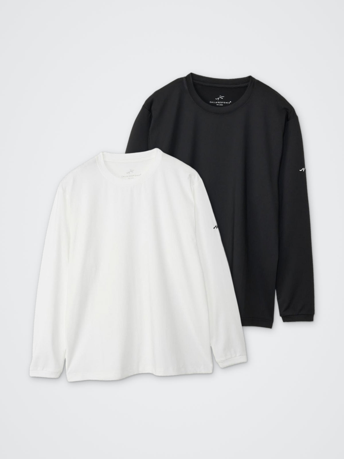 無地長袖Tシャツ カラー展開(BLACK・WHITE)