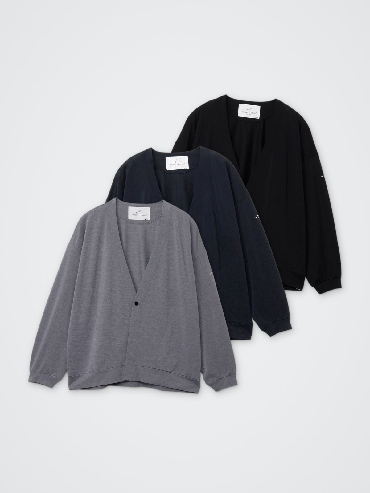 KOKAGE/タックカーディガン カラー展開(BLACK・NAVY・GRAY)