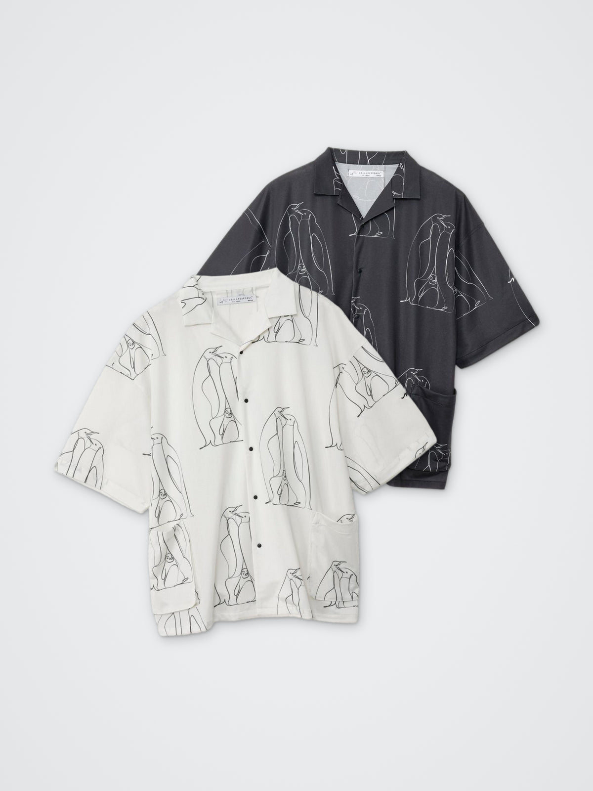 KOKAGE/アロハシャツ(ペンギン) カラー展開(BLACK・WHITE)