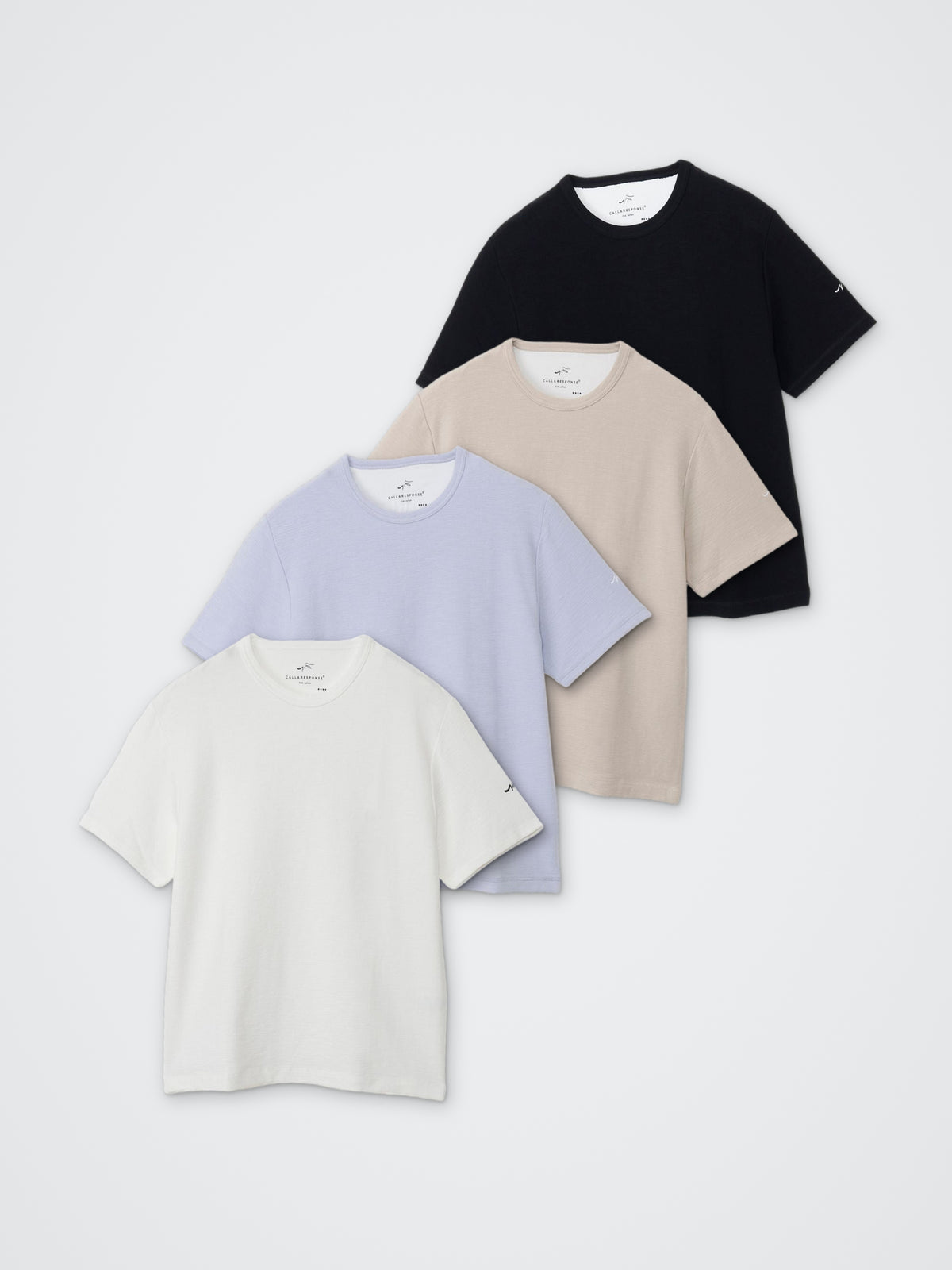 メランジクルー半袖Tシャツ カラー展開(BLACK・BEIGE・L.BLUE・WHITE)
