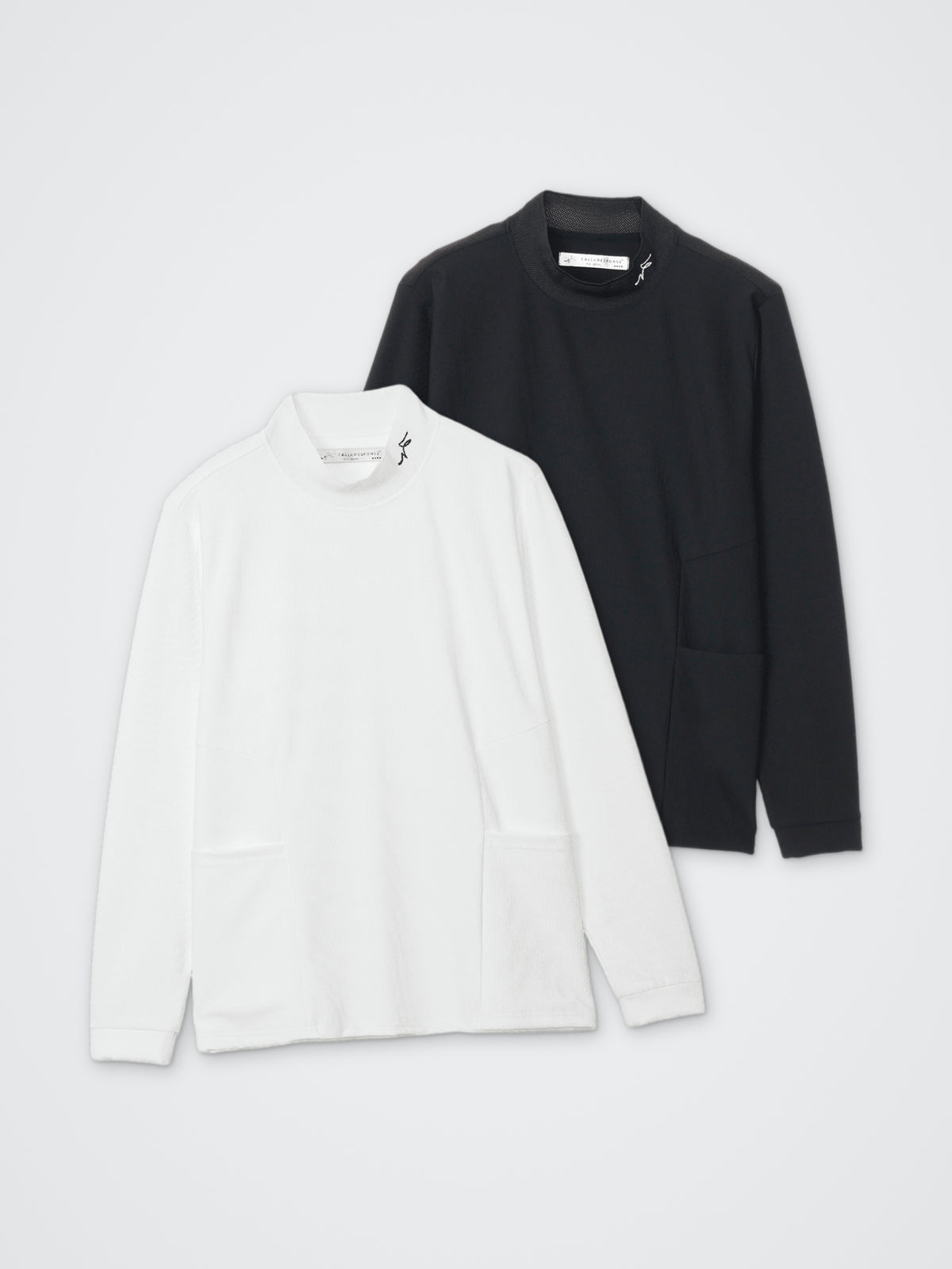 TOBIKIRI STRIPE/モックネックプルオーバー カラー展開(BLACK・WHITE)