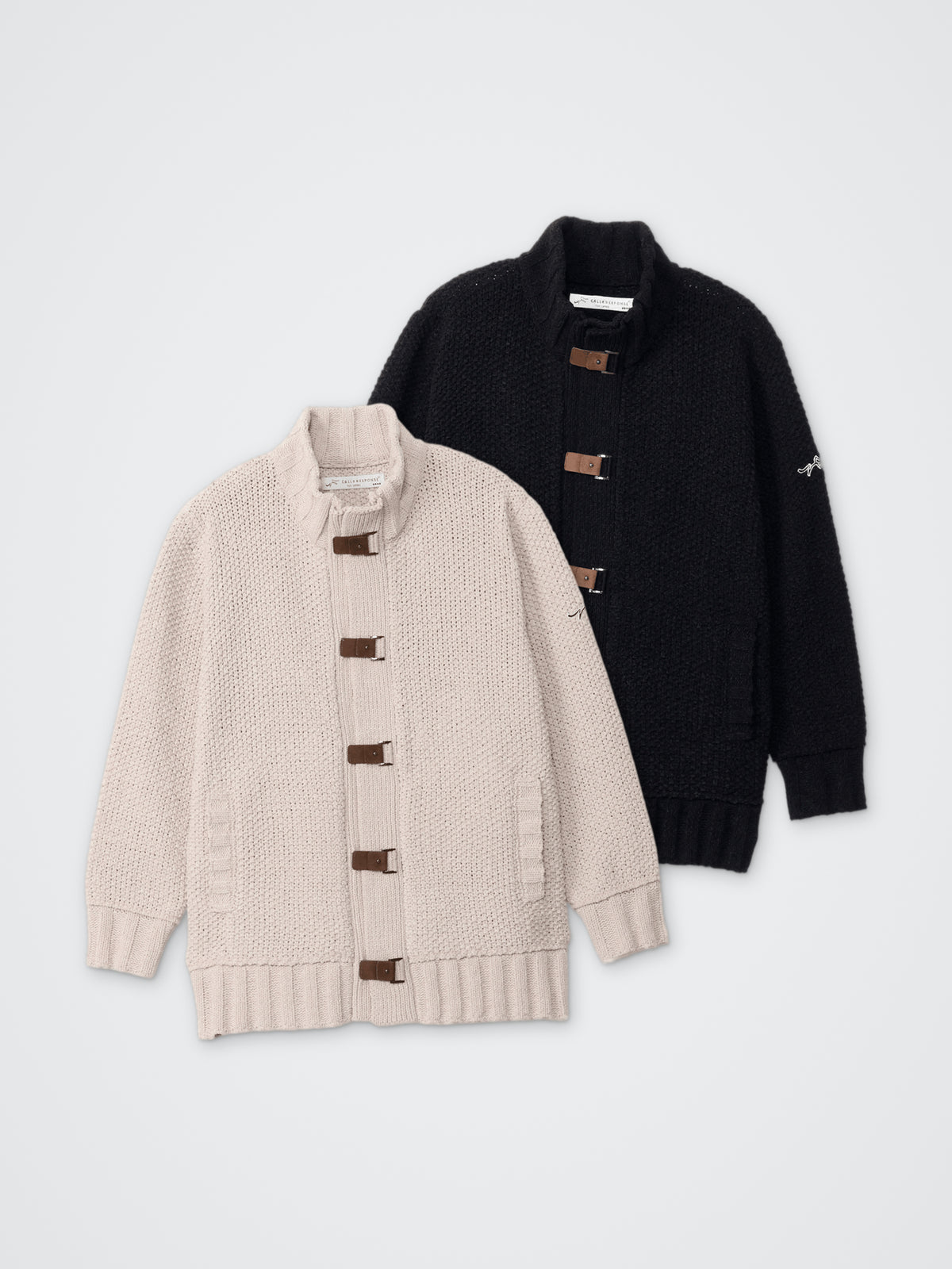 SAISENTAKU/ざっくりニットジャケット カラー展開(BLACK・BEIGE)