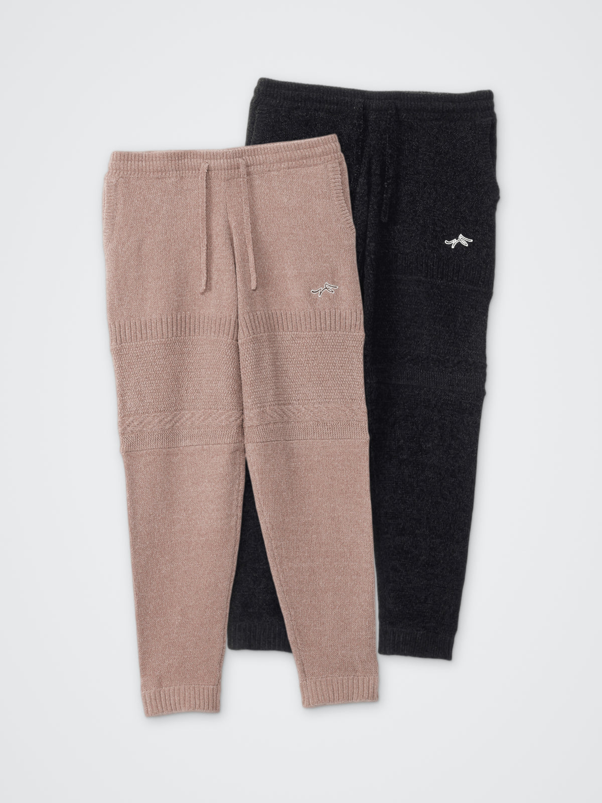 SAISENTAKU/ケーブル切り替えニットパンツ カラー展開(BLACK・MOCHA)