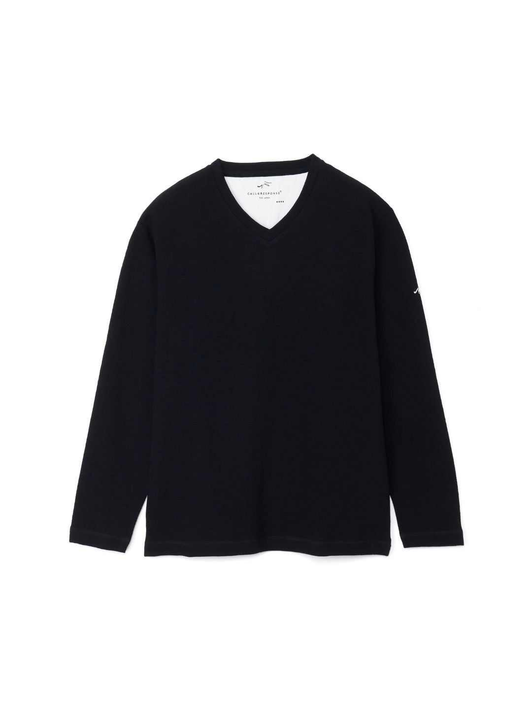 メランジVネック長袖Tシャツ
