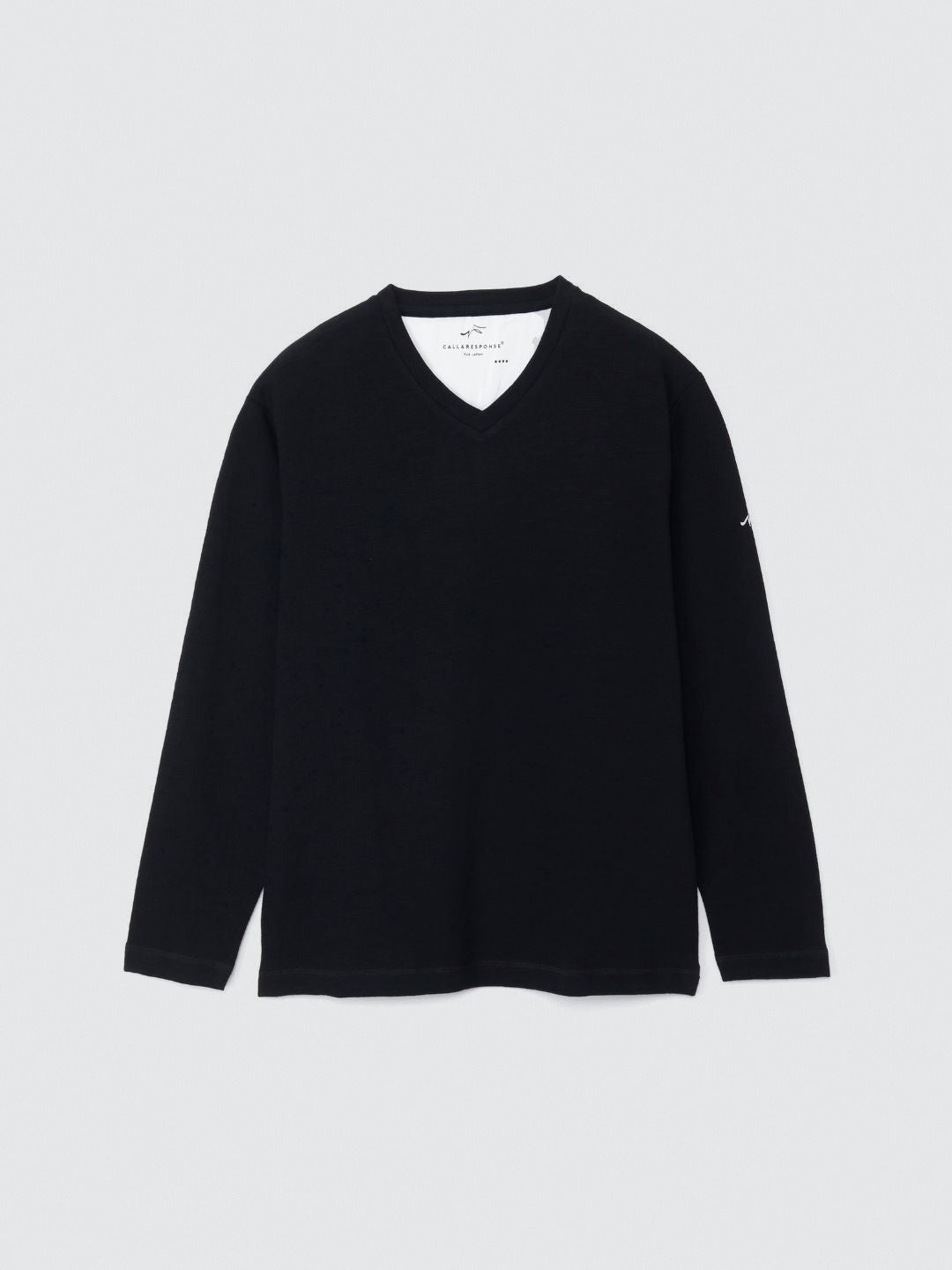 メランジVネック長袖Tシャツ