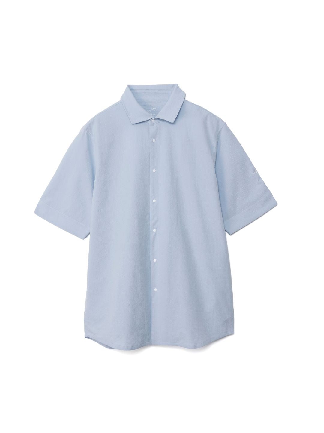 シアサッカーホリゾンタル半袖シャツ