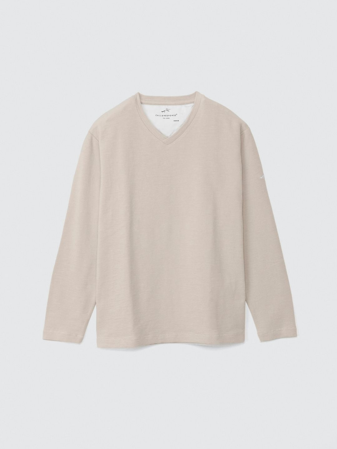 メランジVネック長袖Tシャツ