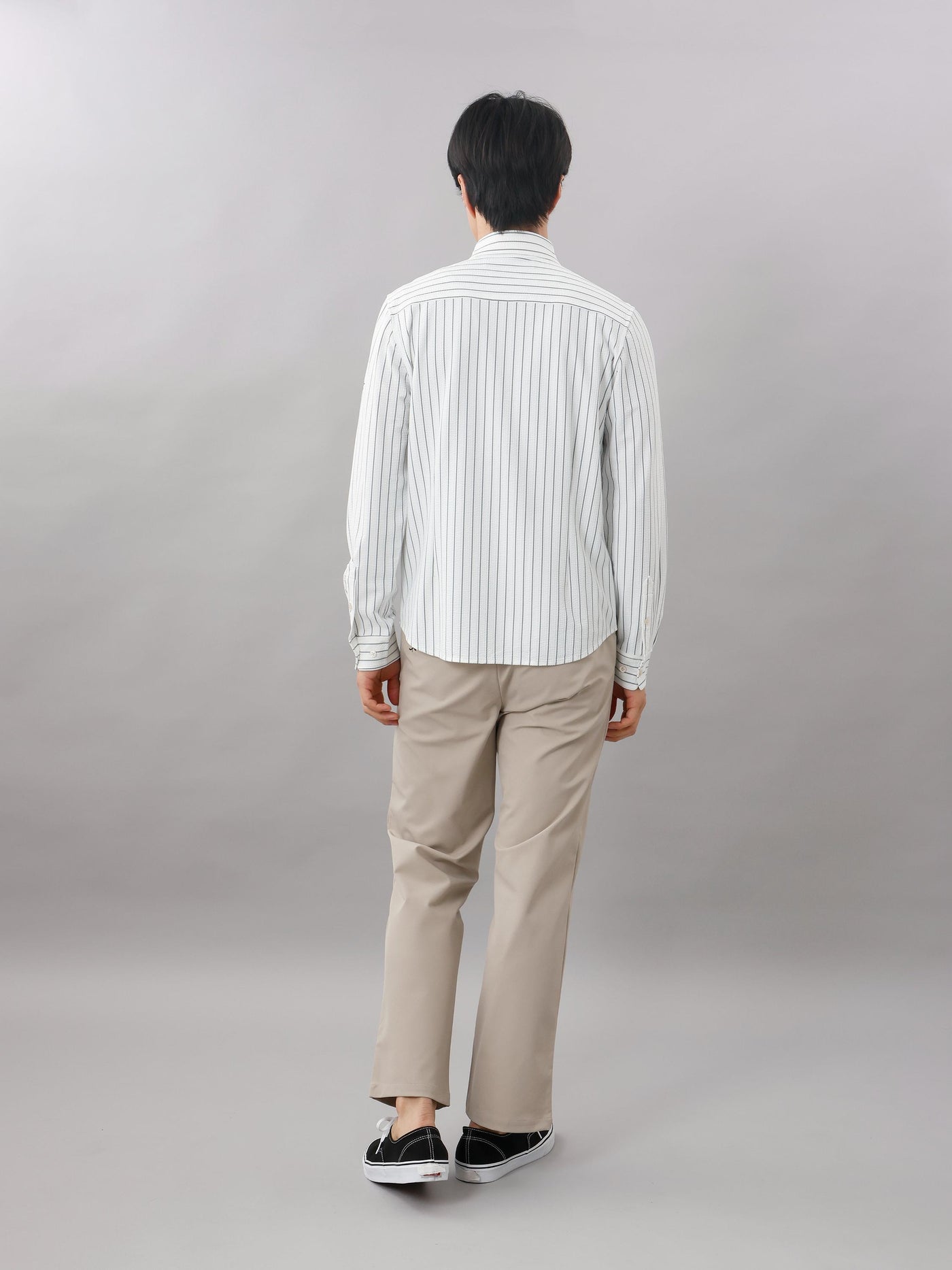 ストレッチストライプ/長袖シャツ