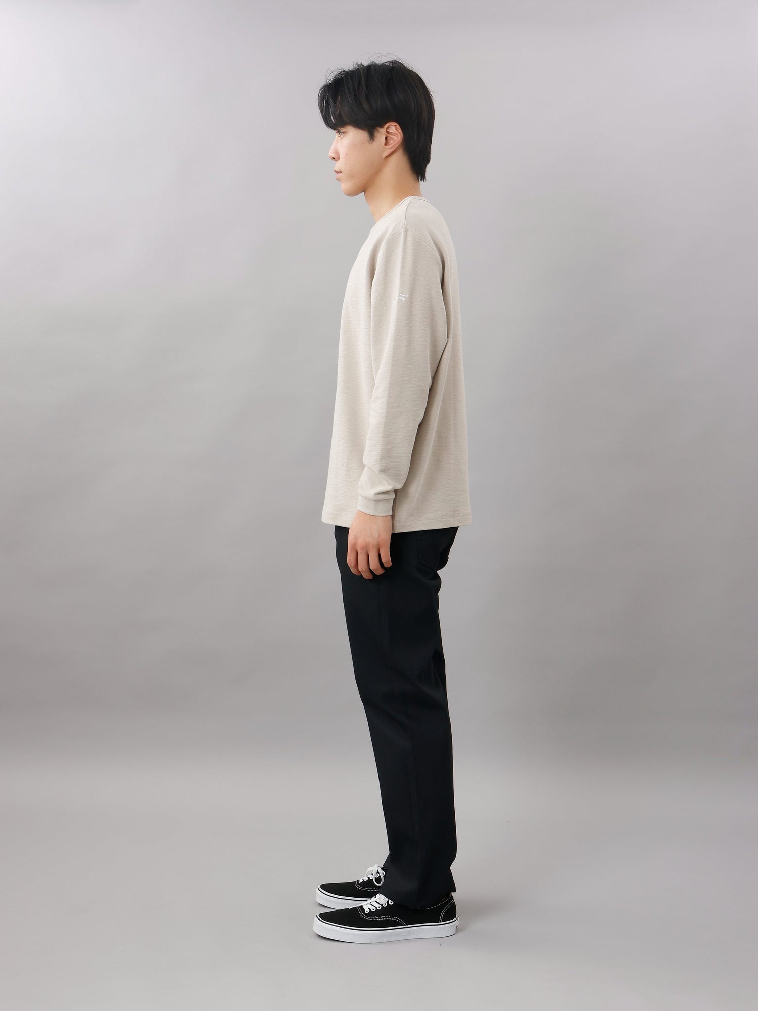 メランジクルー長袖Tシャツ