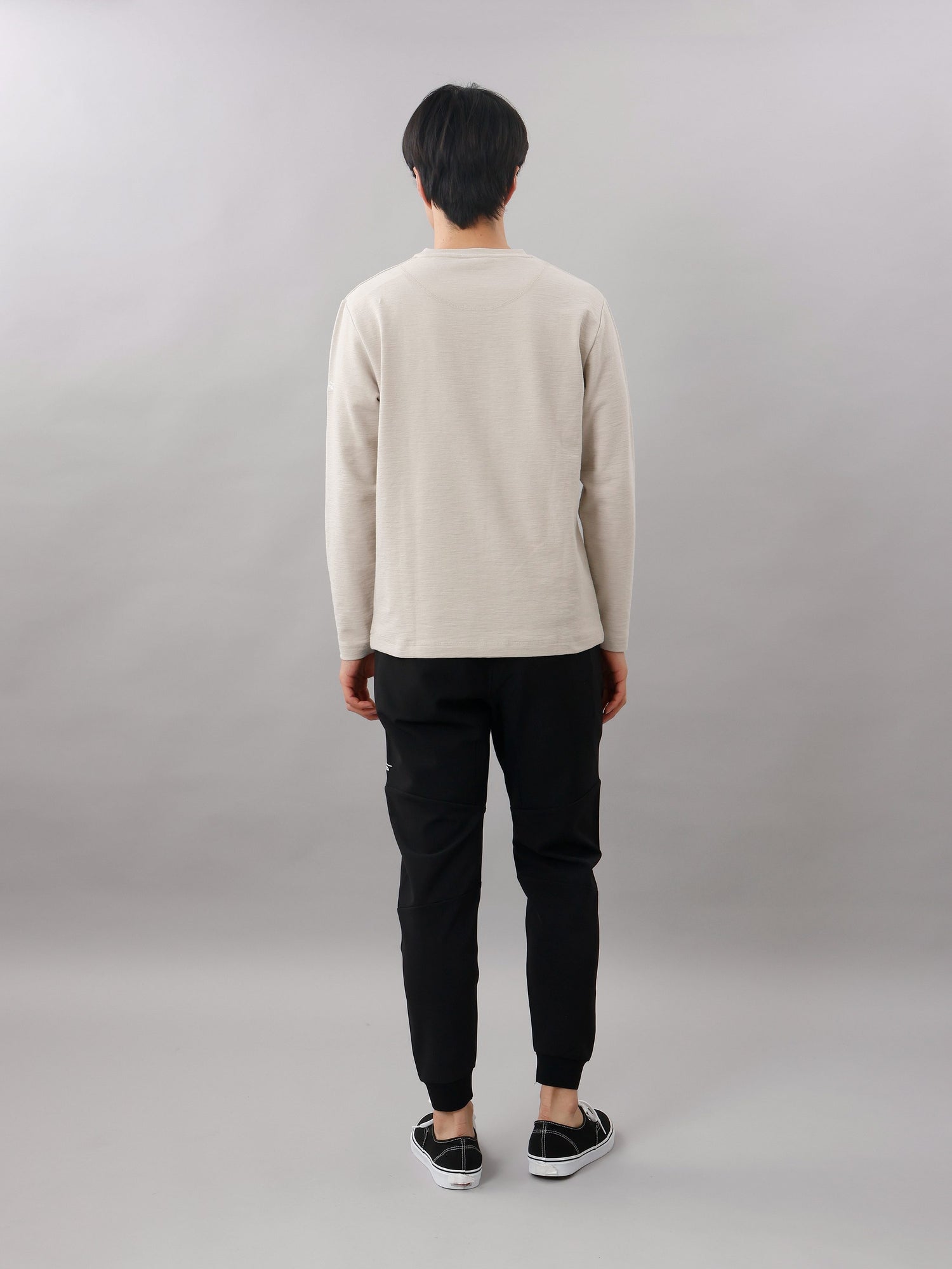 メランジVネック長袖Tシャツ