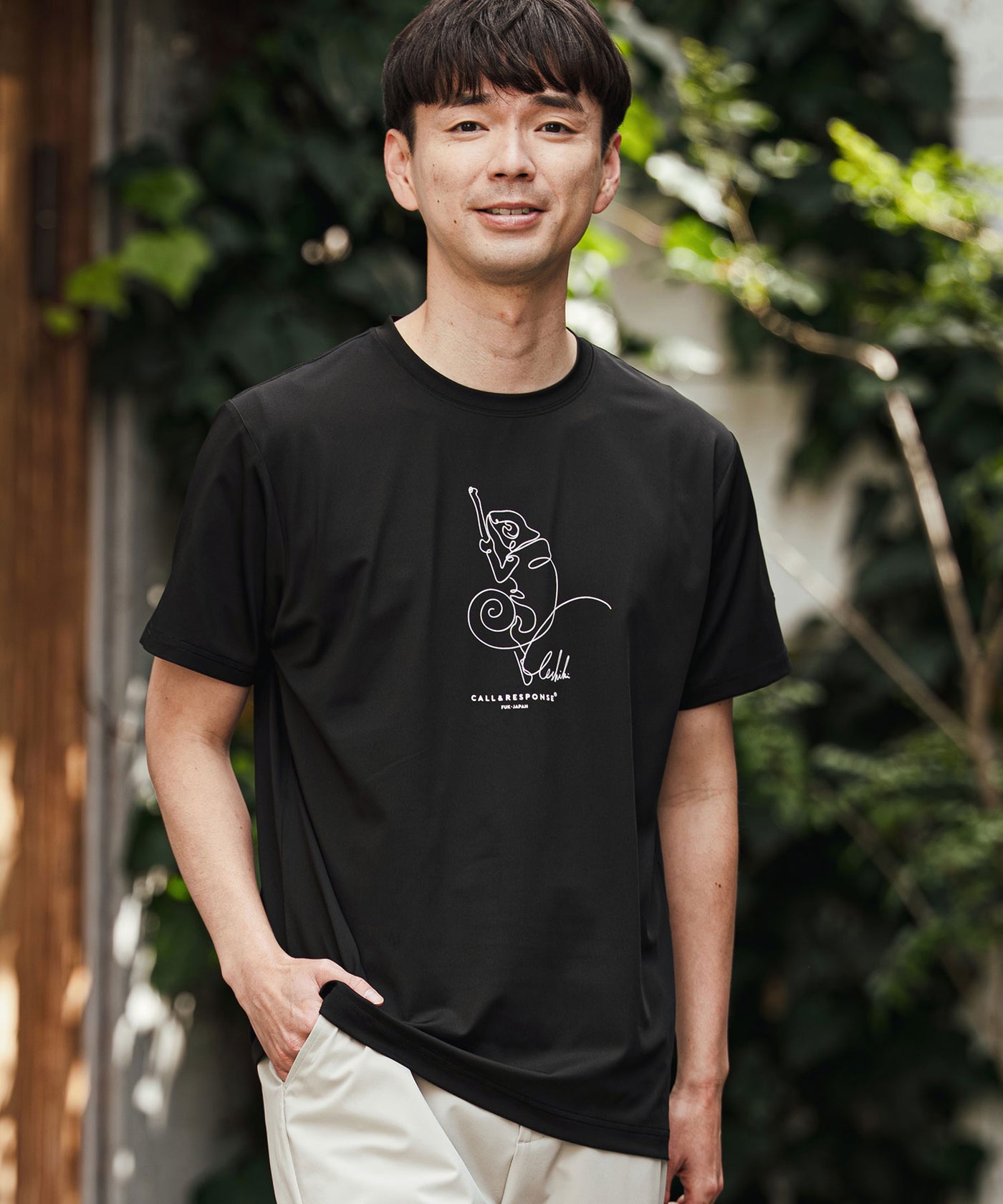 プリント半袖Tシャツ(アート/カメレオン)