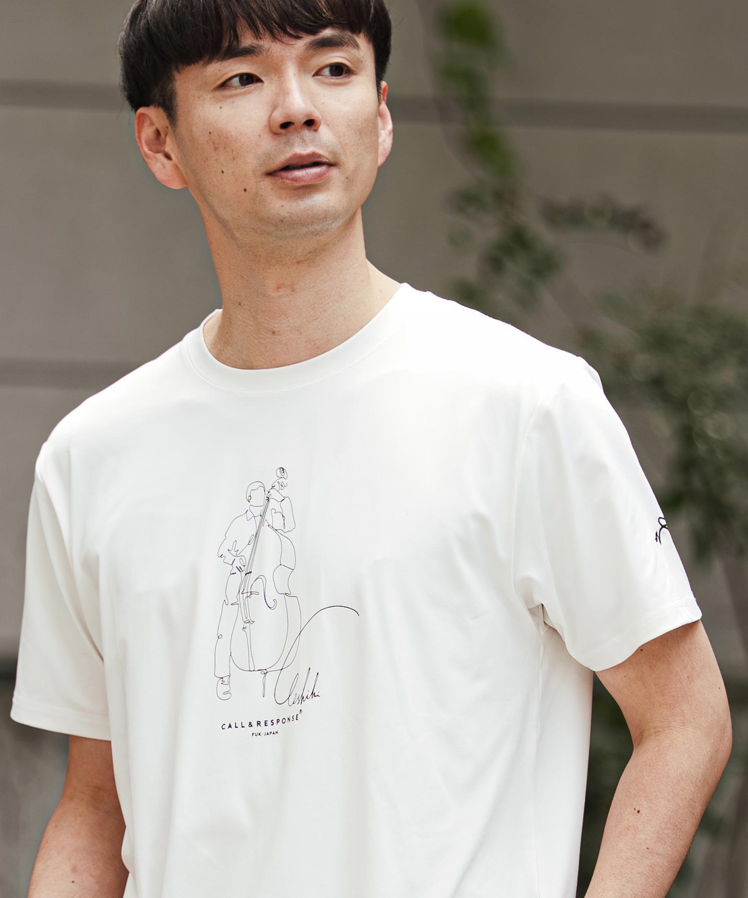 プリント半袖Tシャツ(アート/JAZZウッドベース)