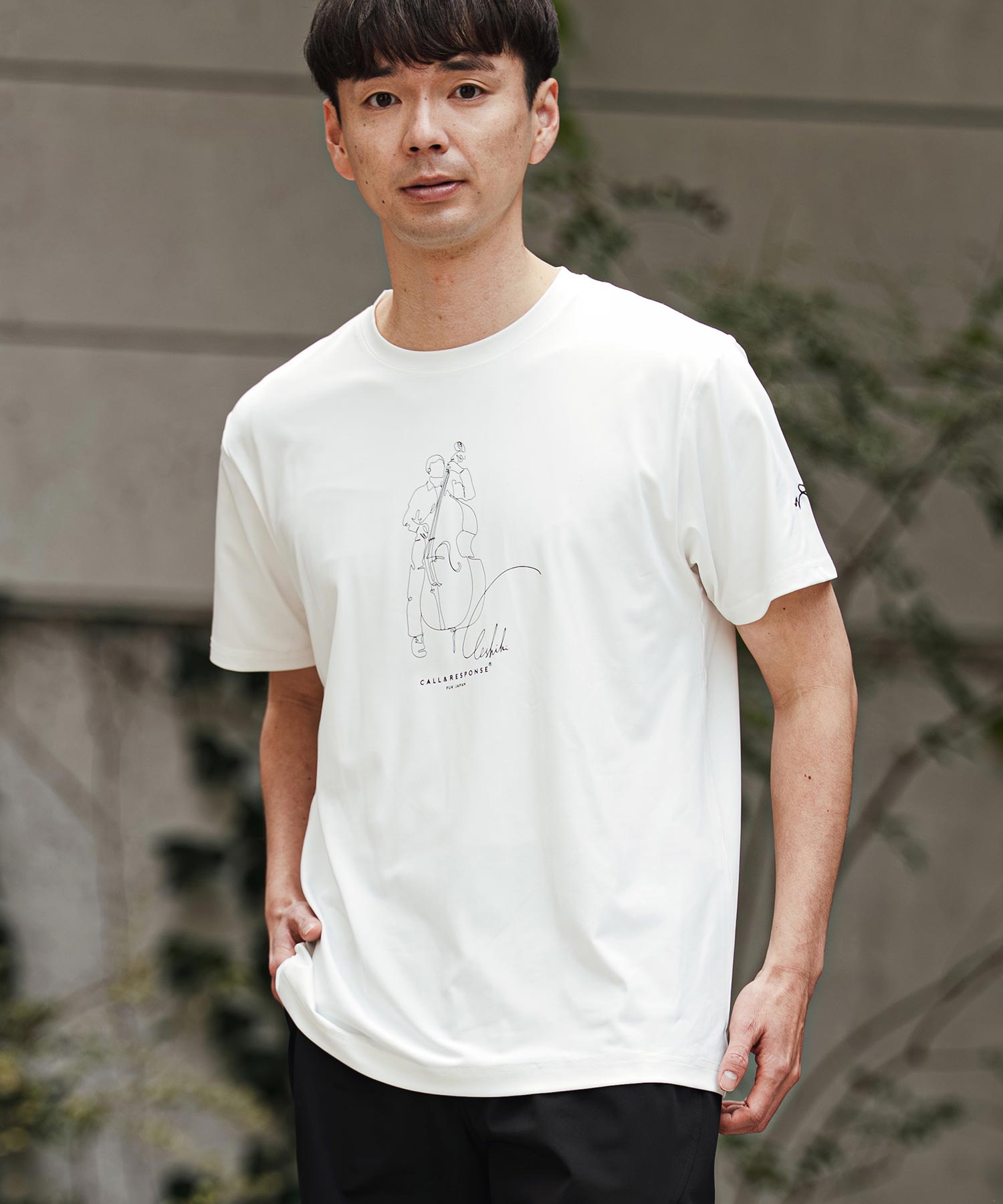 プリント半袖Tシャツ(アート/JAZZウッドベース)