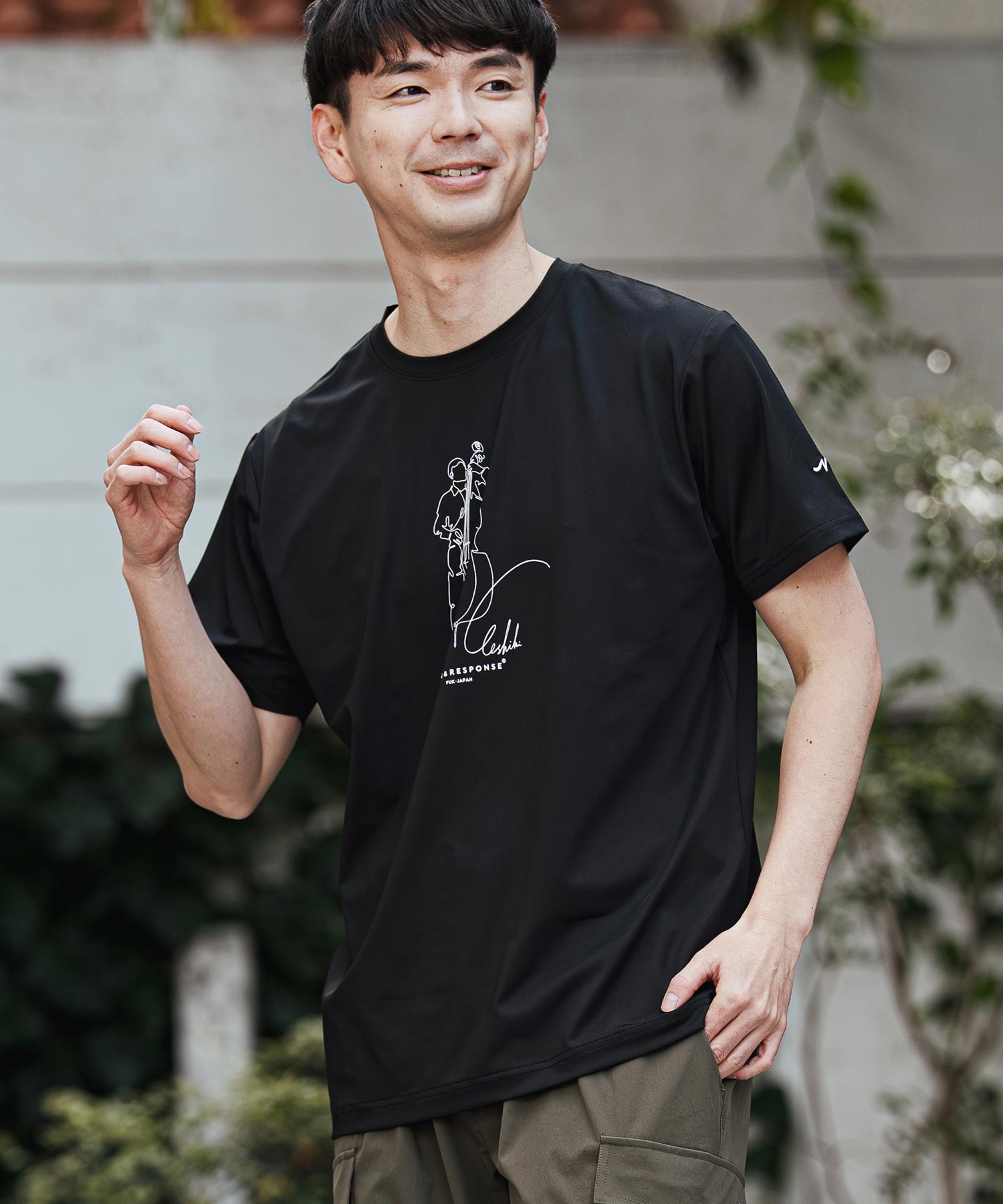 プリント半袖Tシャツ(アート/JAZZウッドベース)