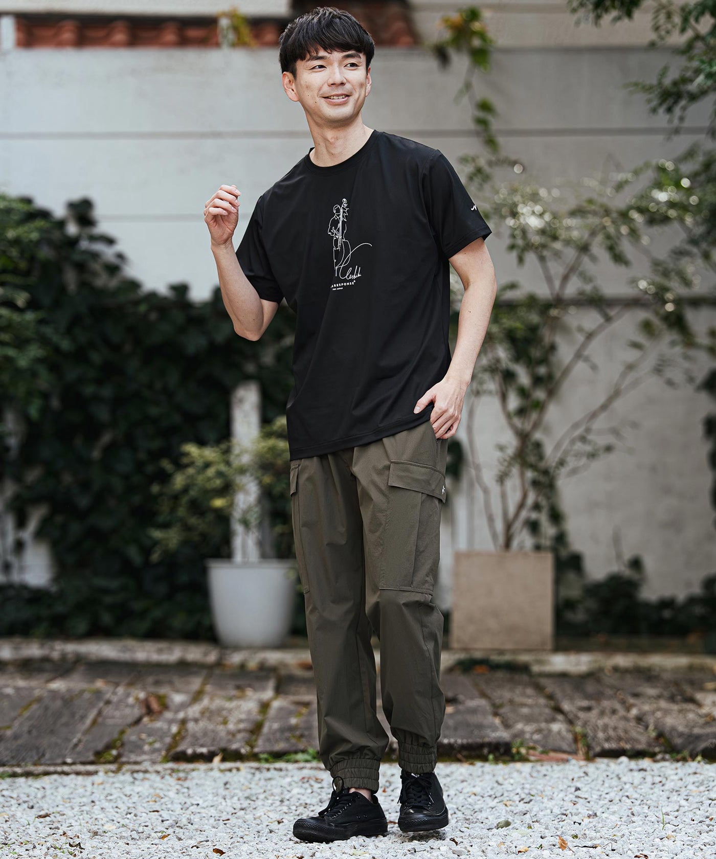 プリント半袖Tシャツ(アート/JAZZウッドベース)