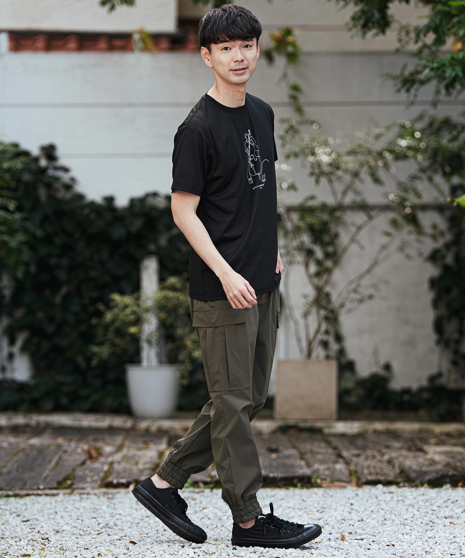 プリント半袖Tシャツ(アート/JAZZウッドベース)