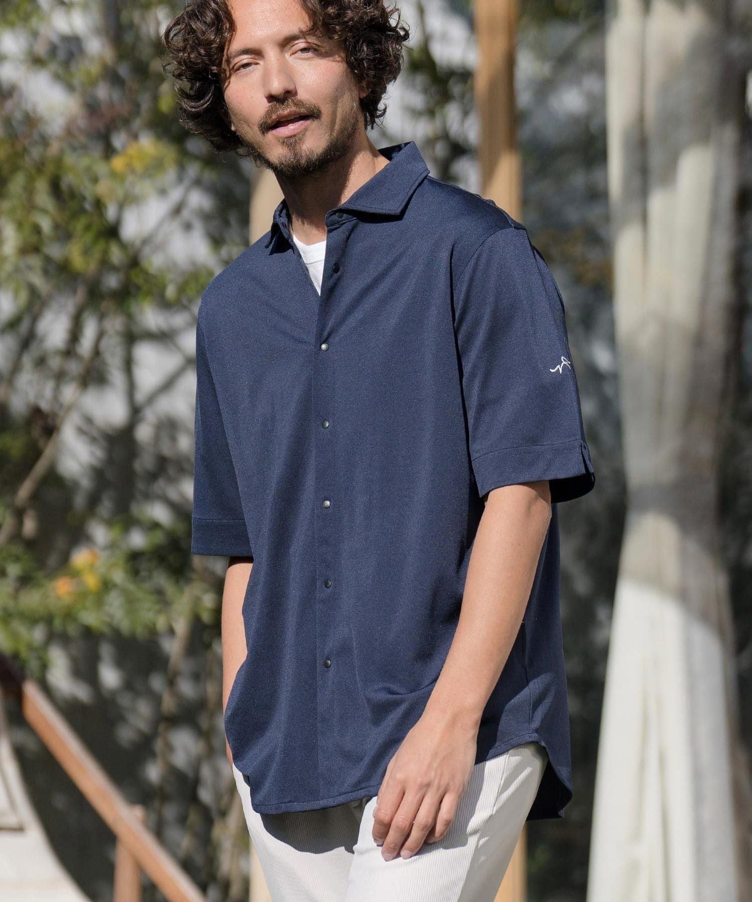 HANAHAII PIN 半袖Tシャツ (2 COLOR) KP(ケーピー)2wayセーラーカラー半袖Tシャツ(90cm サックス