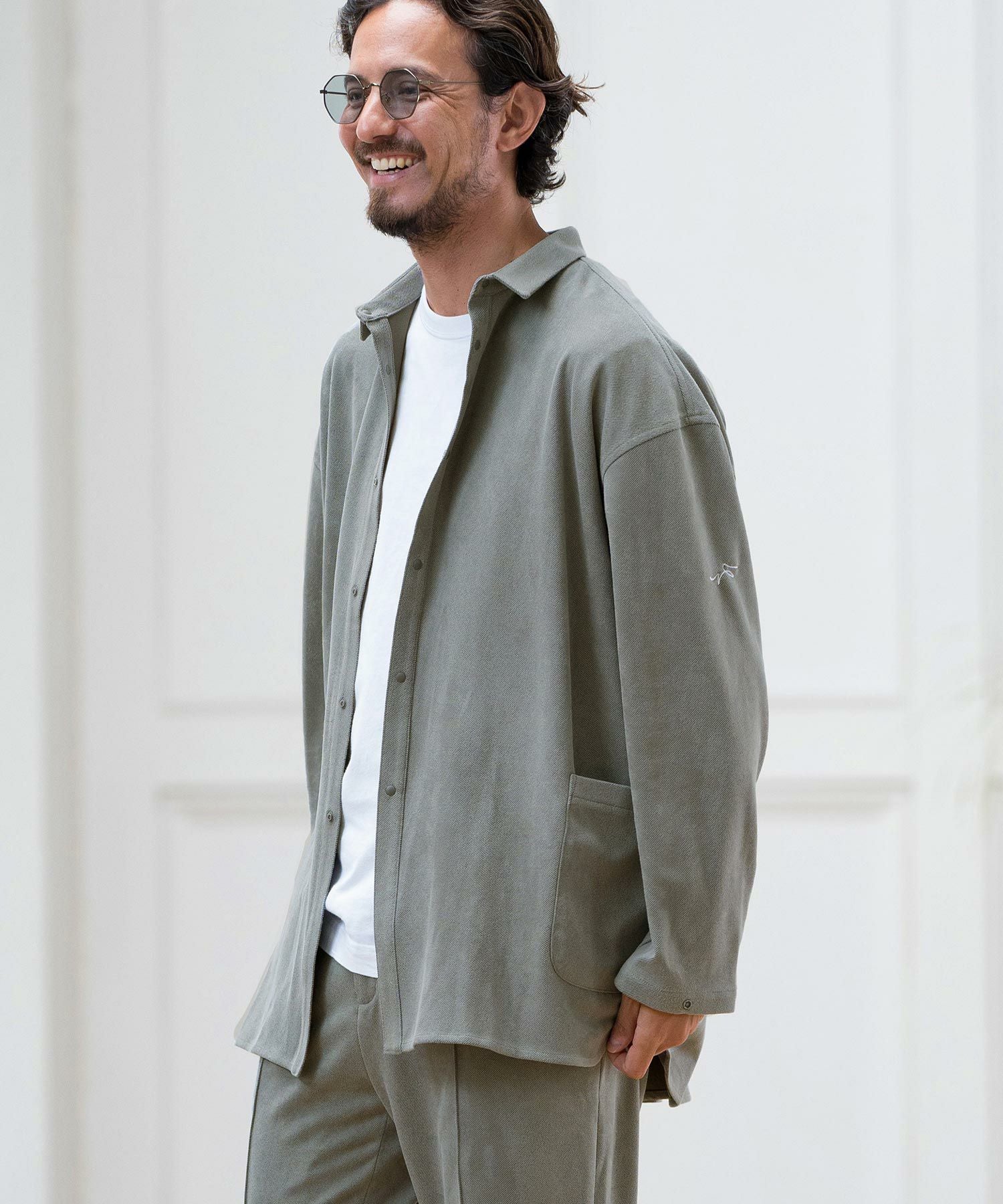 スエードライク/シャツジャケット