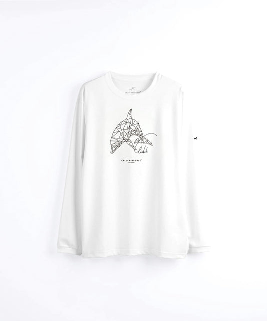 プリント長袖Tシャツ(ジオメトリック/イルカ)