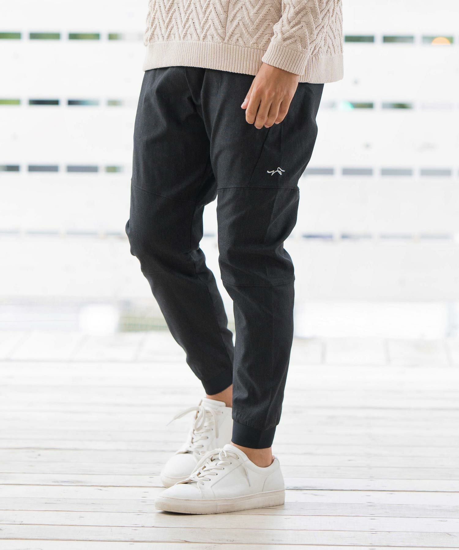 ストレッチデニム/ジョガーパンツ(裏起毛)