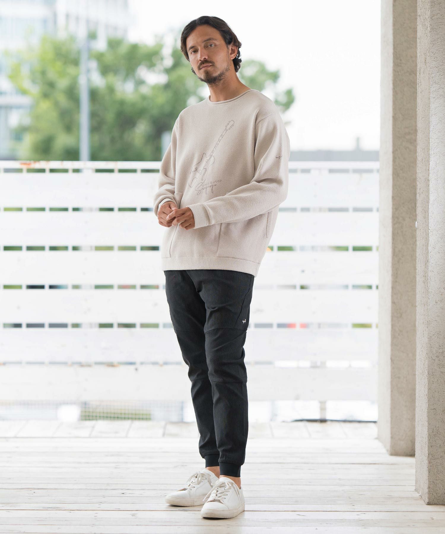 ストレッチデニム/ジョガーパンツ(裏起毛)