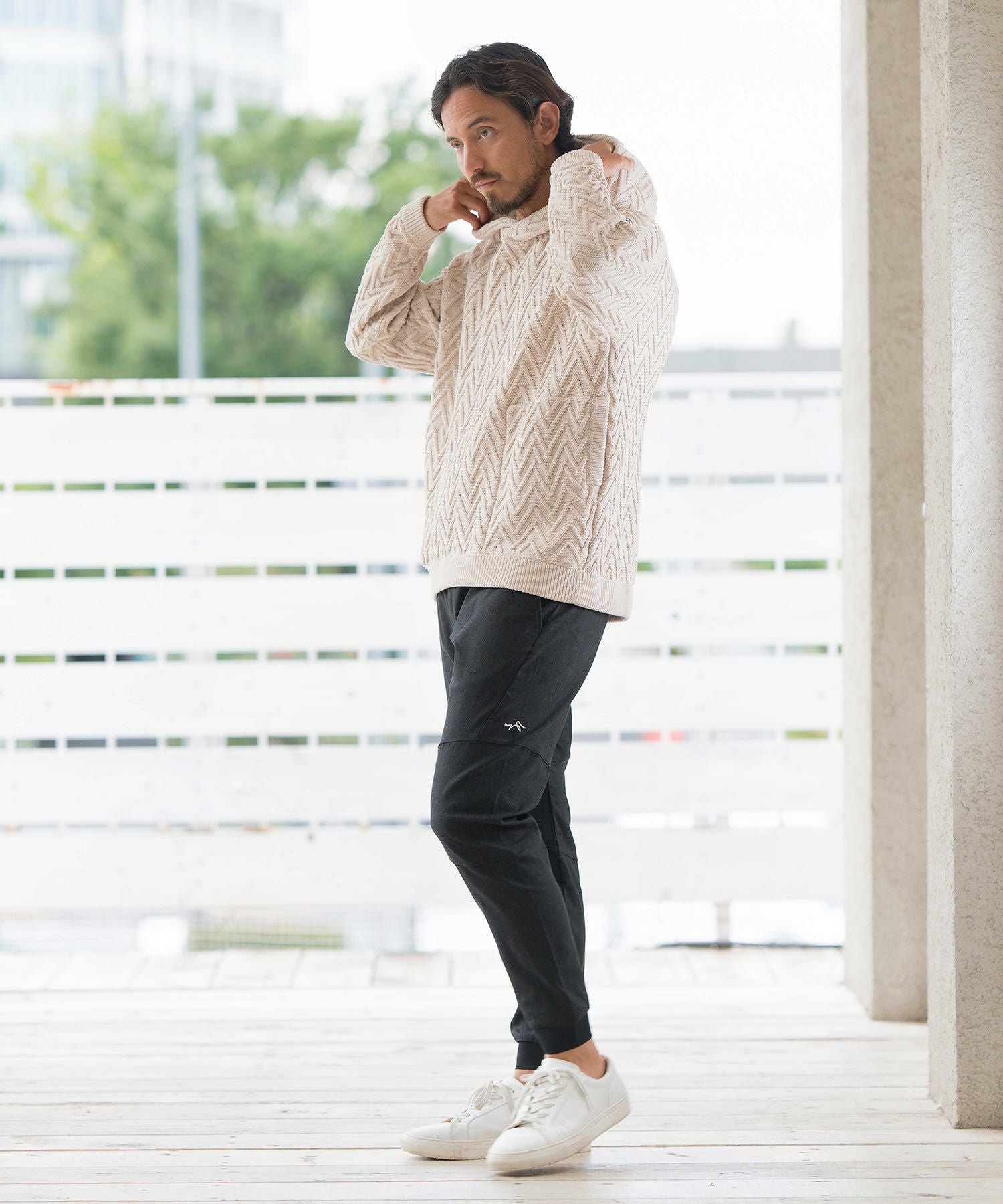 ストレッチデニム/ジョガーパンツ(裏起毛)