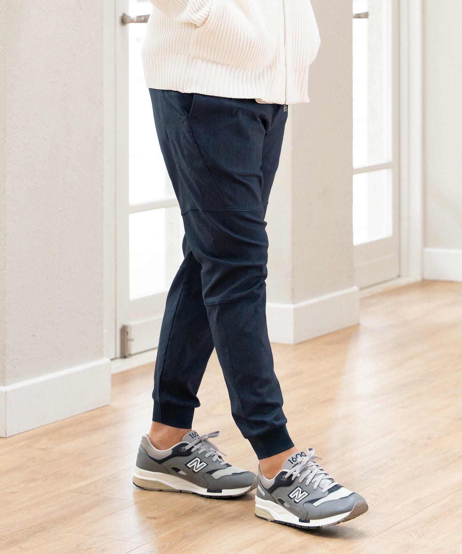 ストレッチデニム/ジョガーパンツ(裏起毛)